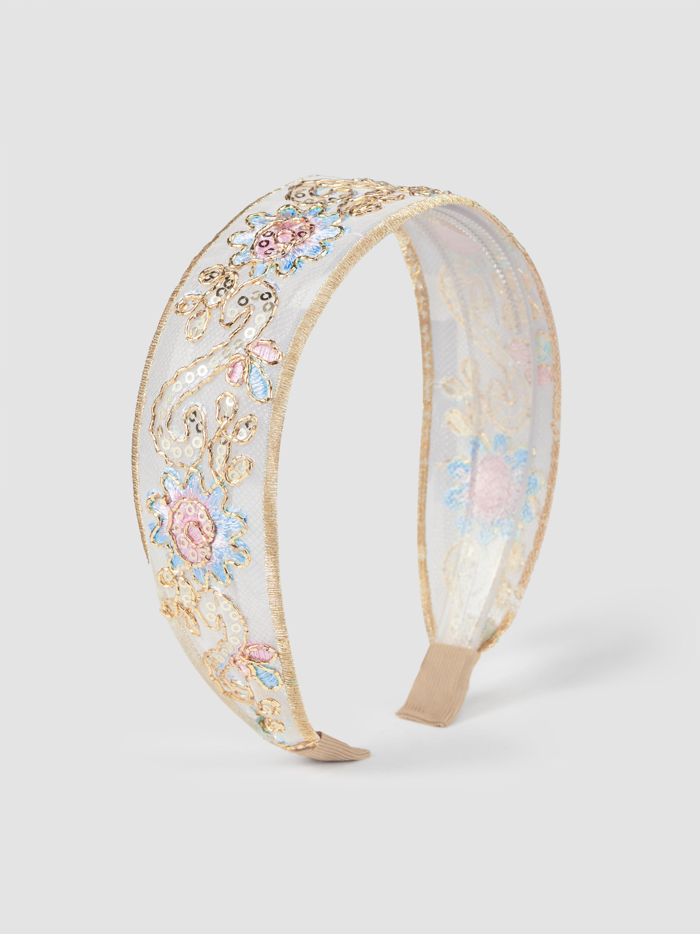 SEQUIN EMBROIDERED HEADBAND by CIDER