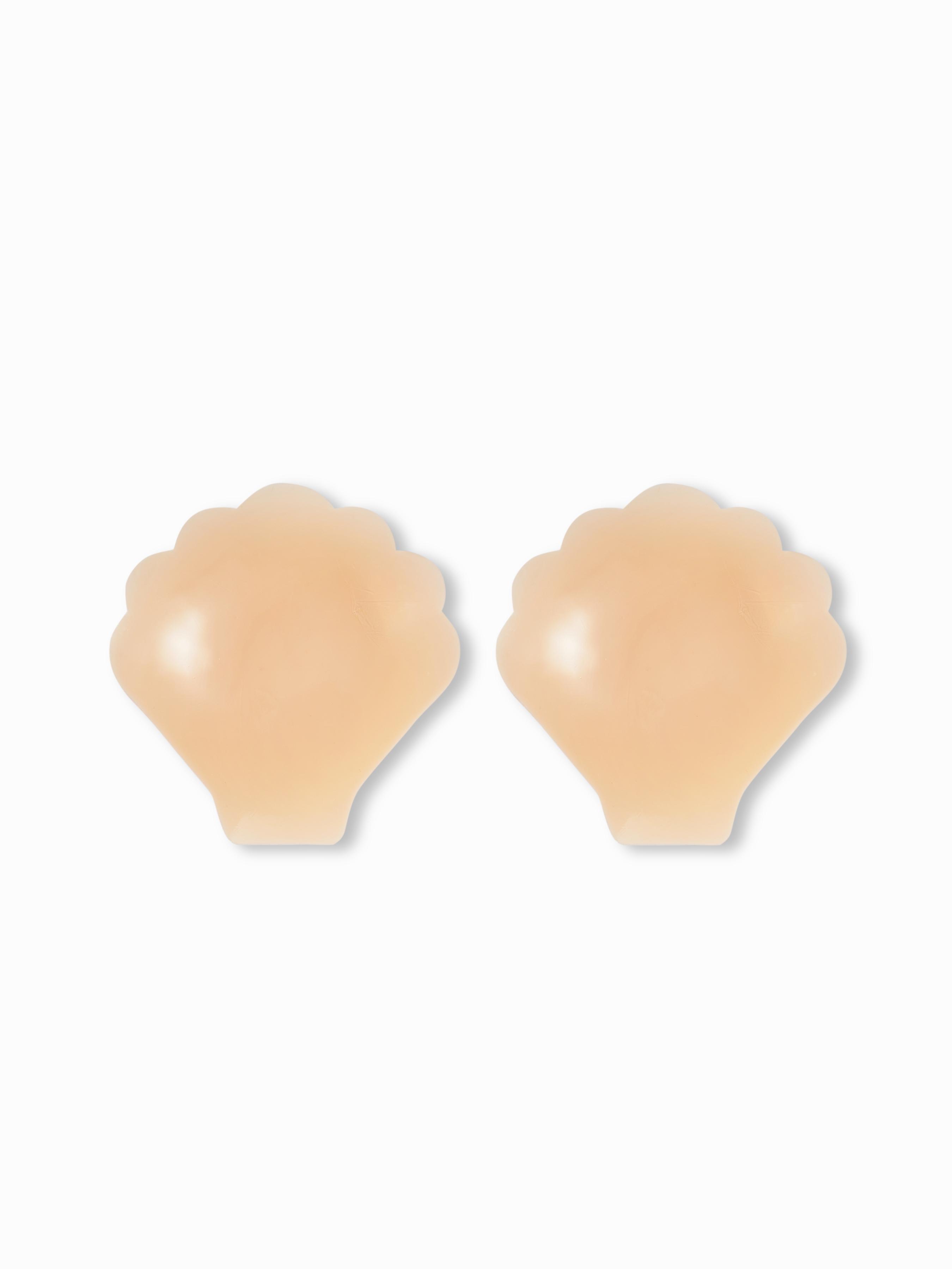 SHELL SHAPE REUSABLE ADHESIVE PUSH UP SILICONE NIPPLE COVER by CIDER