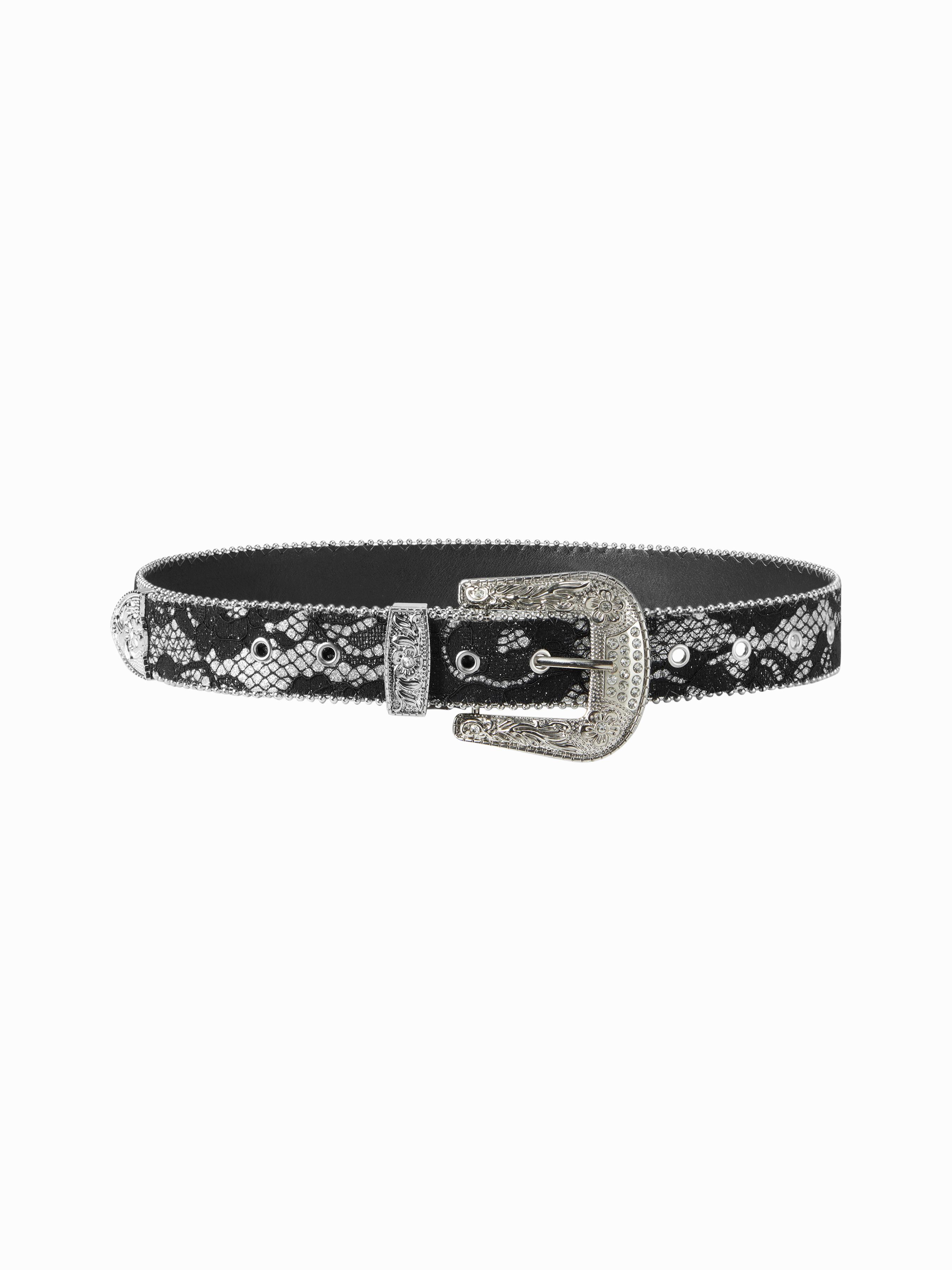 SNAKE-EFFECT DECOR ENGRAVED BUCKLE BELT by CIDER