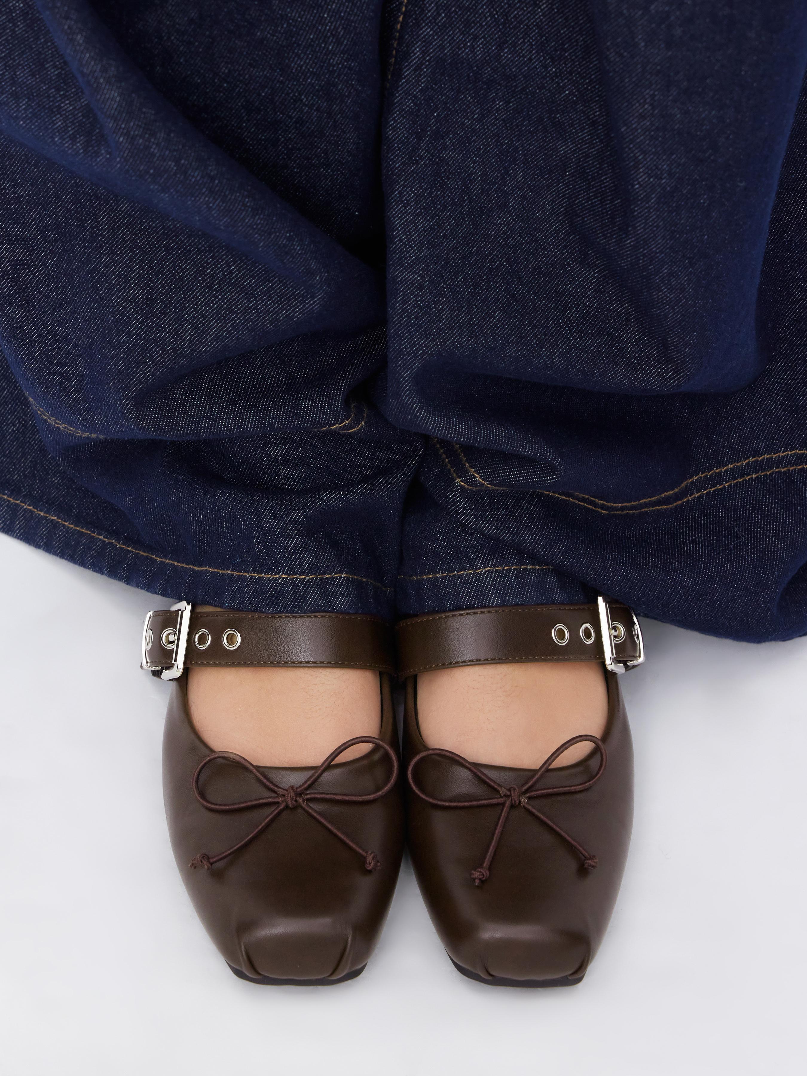 SQUARE TOE BOWKNOT DECOR BUCKLE MARY JANE FLATS by CIDER