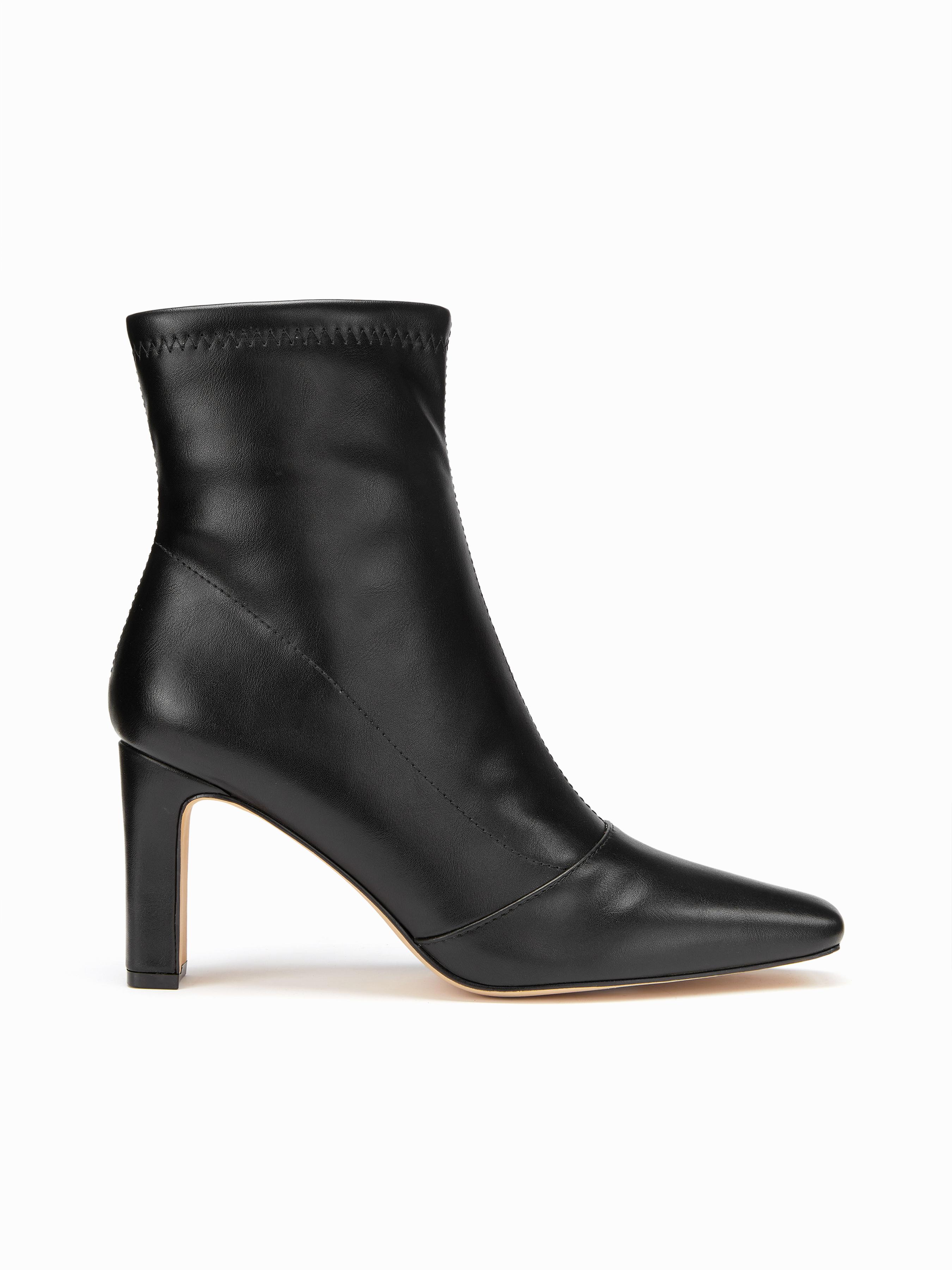 SQUARE TOE CHUNKY HEELED ANKLE BOOTS by CIDER
