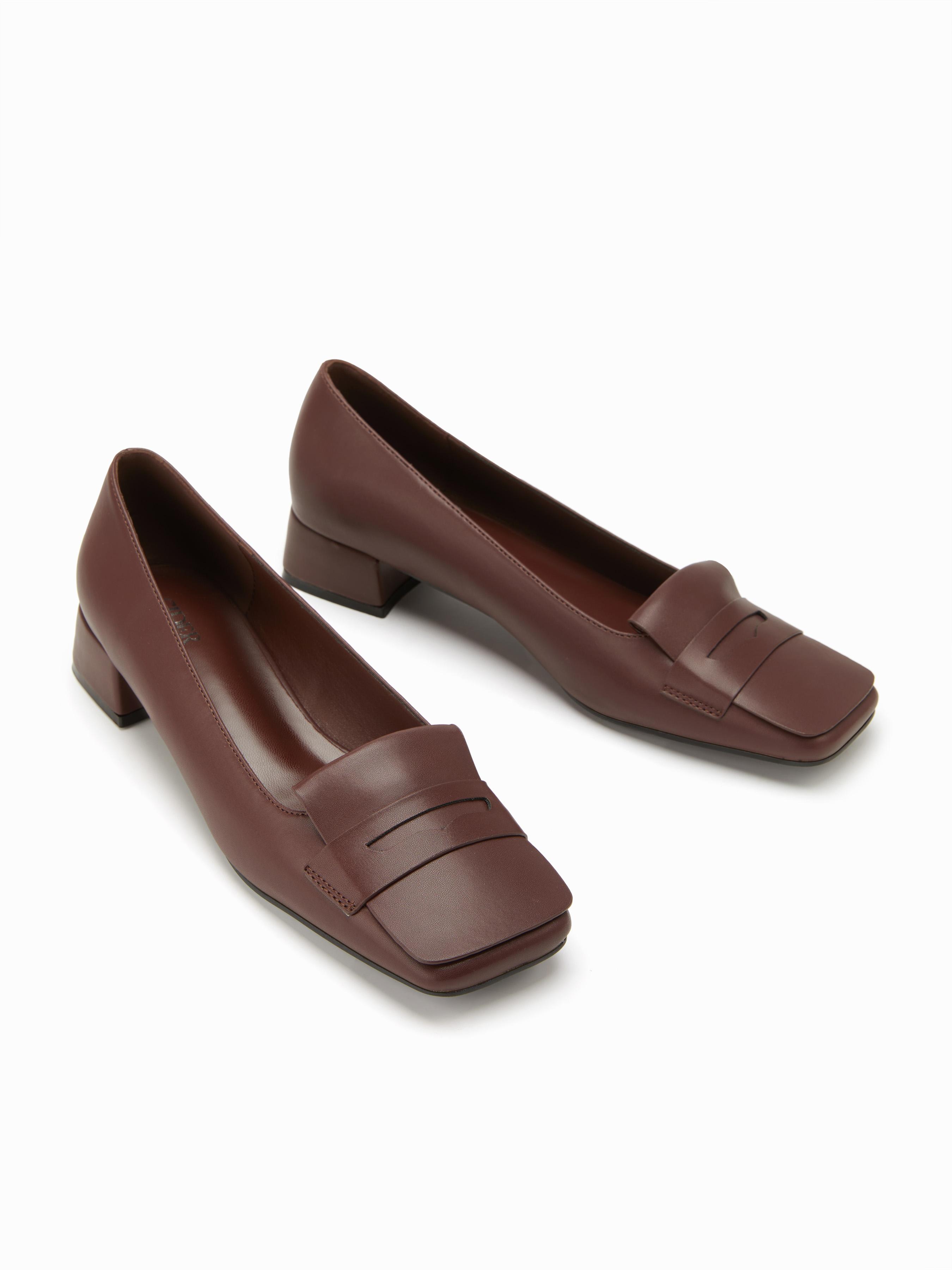 SQUARE TOE CHUNKY HEELS by CIDER