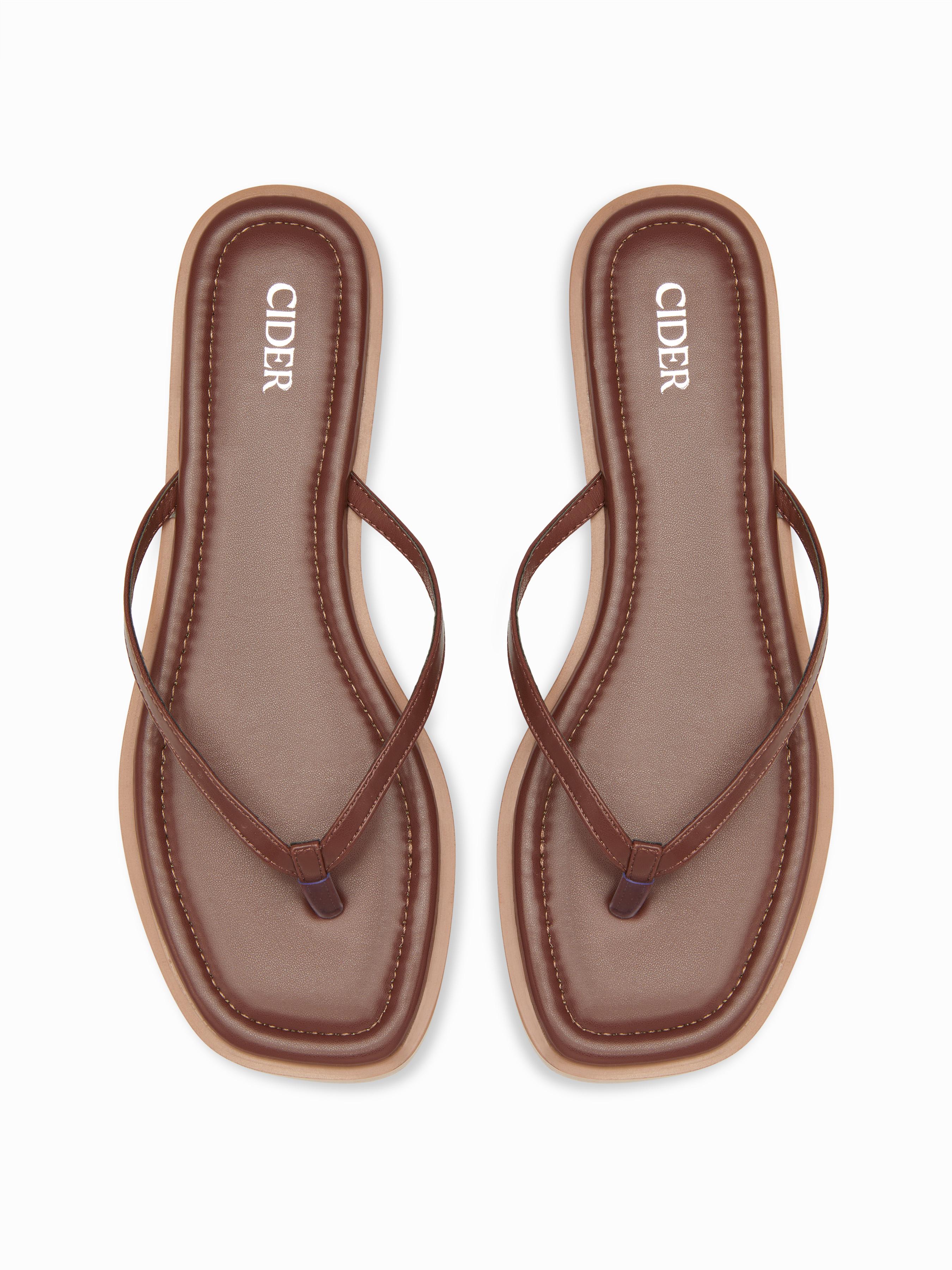 SQUARE TOE FLIP-FLOP SLIPPERS by CIDER