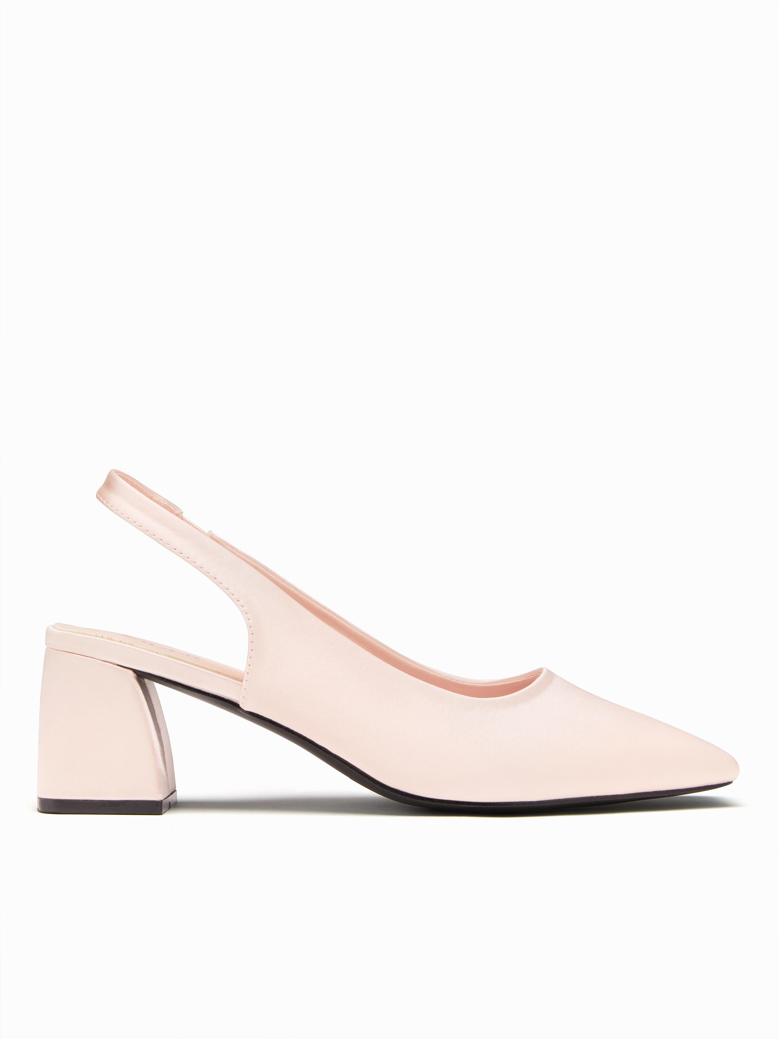 SQUARE TOE SLINGBACK CHUNKY HEELS by CIDER