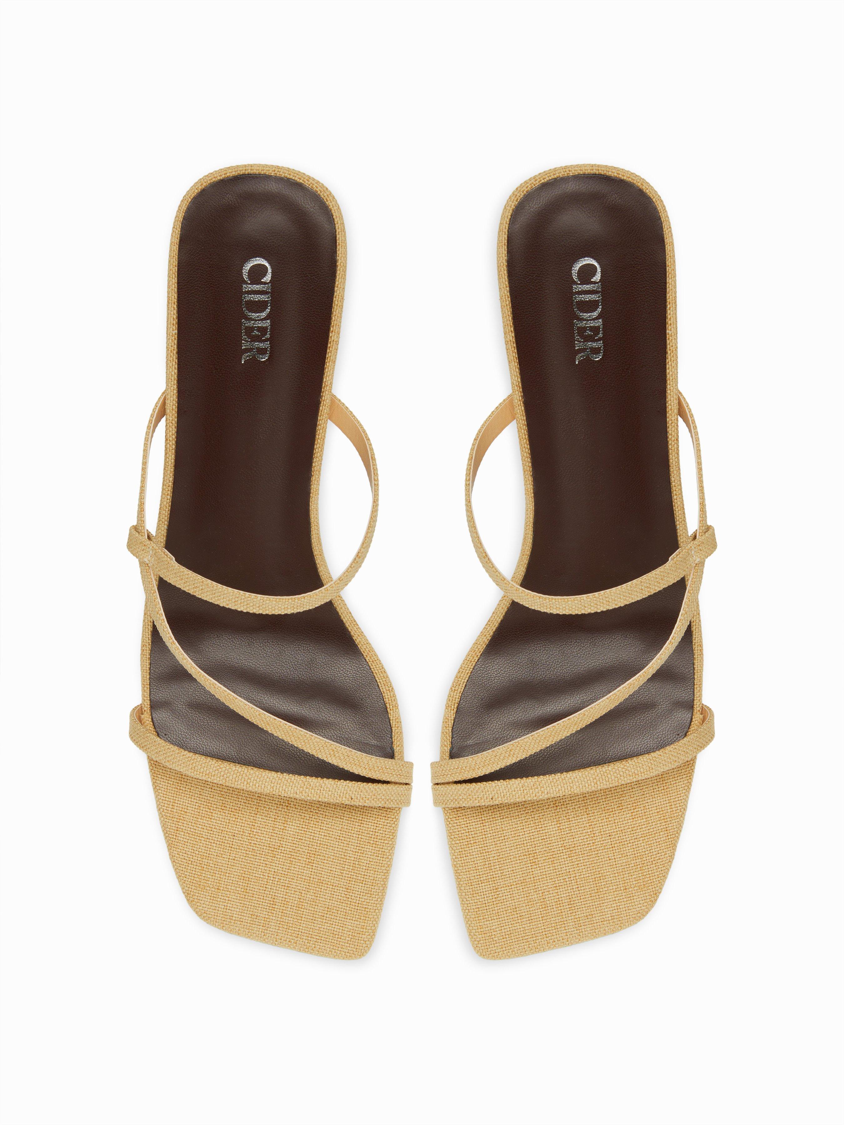 SQUARE TOE STRAPPY HEELS by CIDER