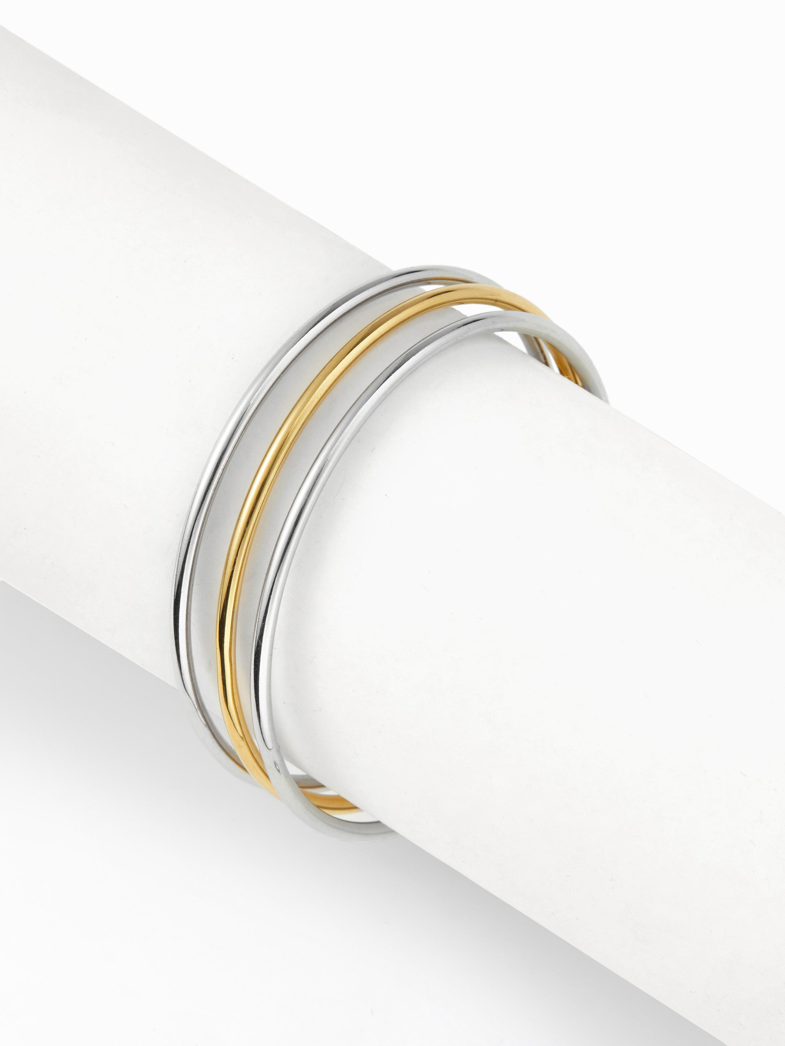 STAINLESS STEEL LINKED BANGLE BRACELET by CIDER