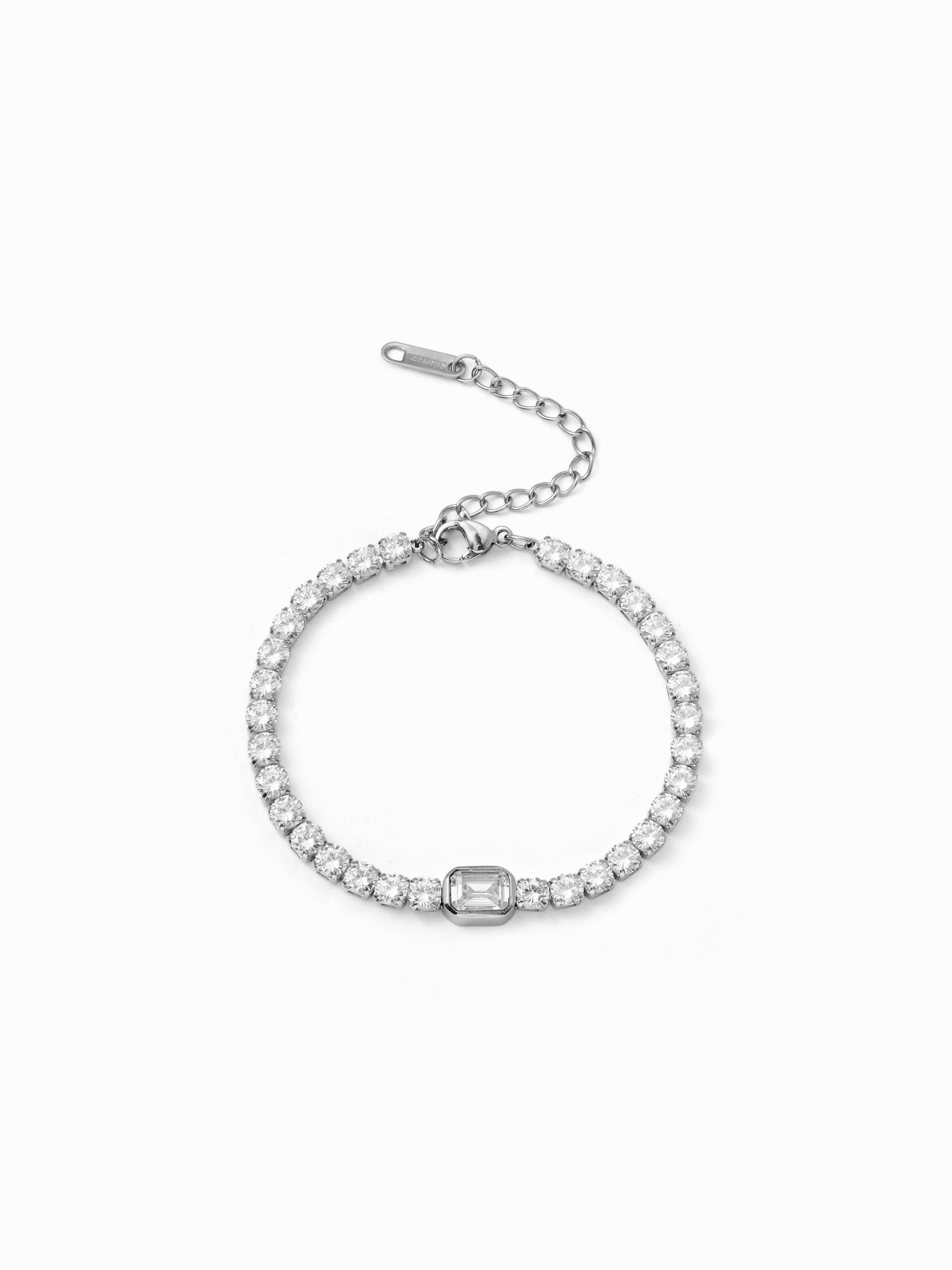 STAINLESS STEEL & RHINESTONE BRACELET by CIDER