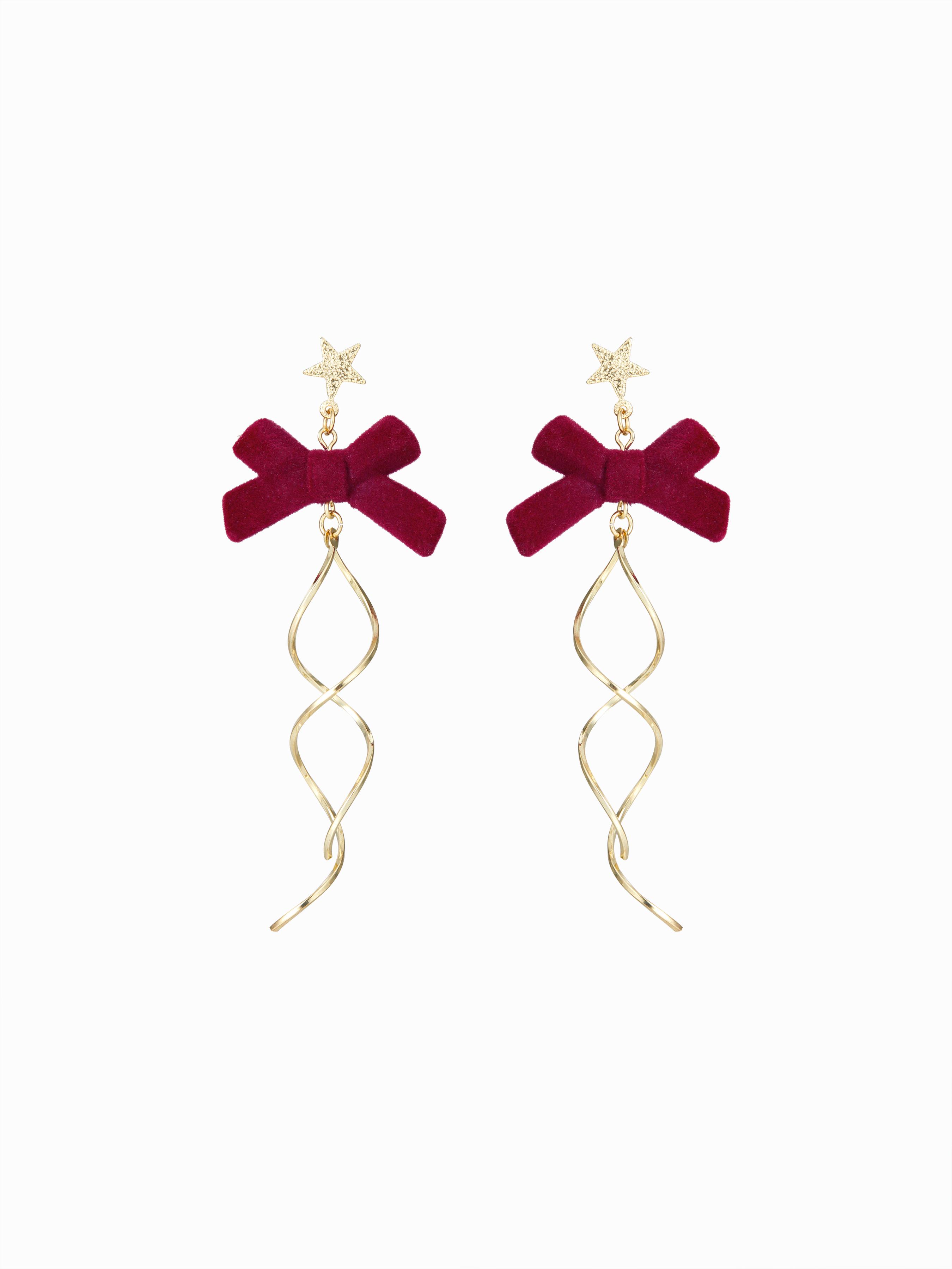 STAR & BOWKNOT DROP EARRINGS by CIDER