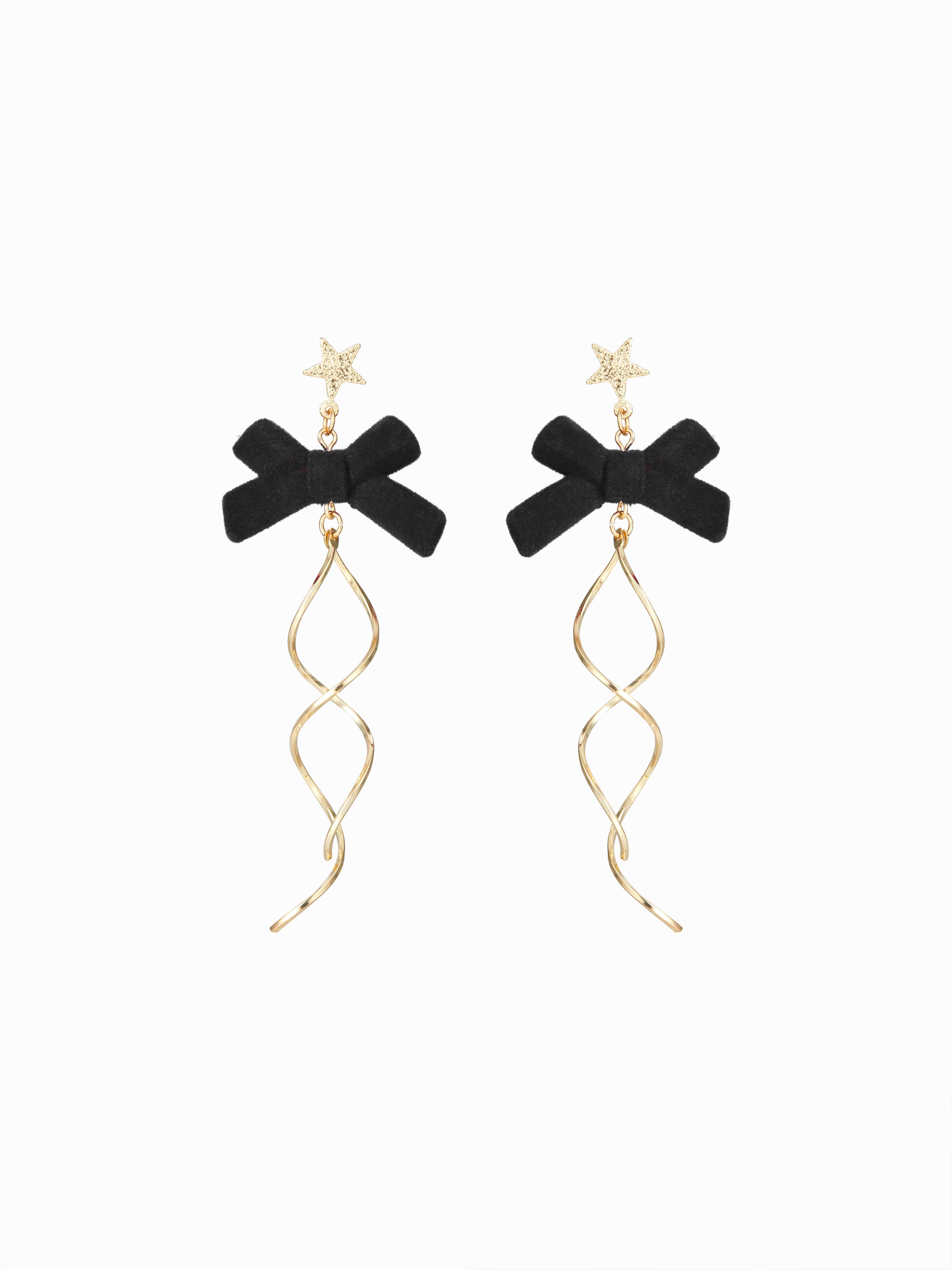 STAR & BOWKNOT DROP EARRINGS by CIDER
