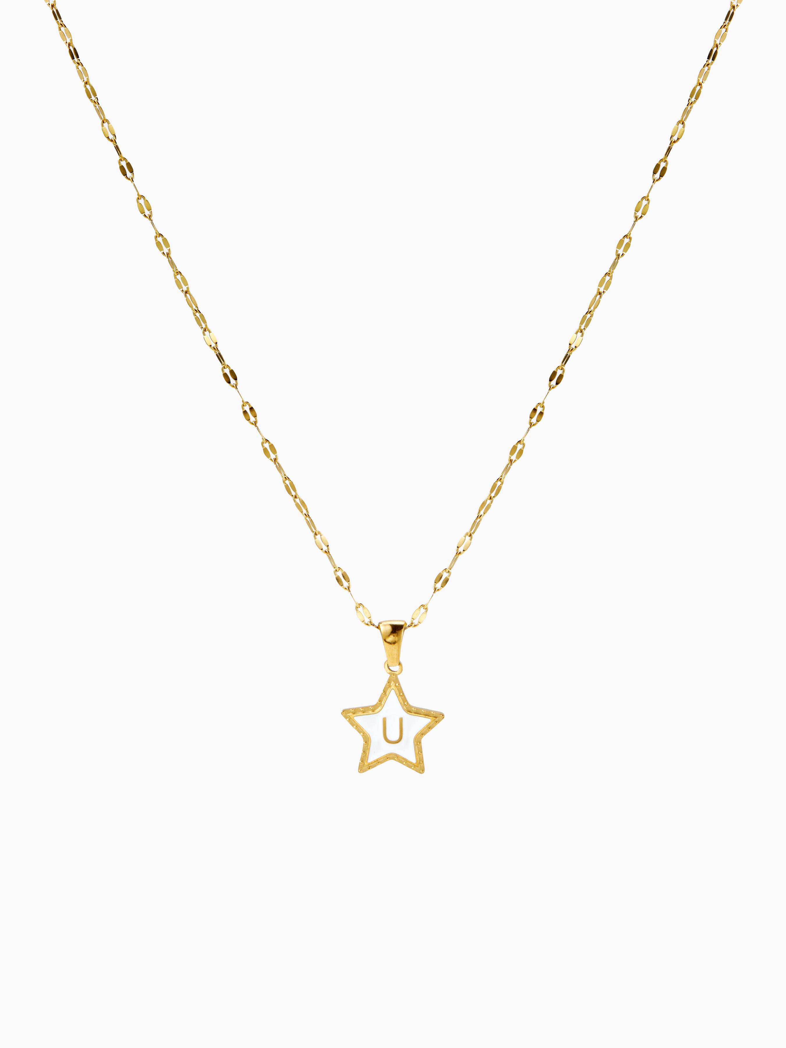 STAR & LETTER PENDANT NECKLACE by CIDER