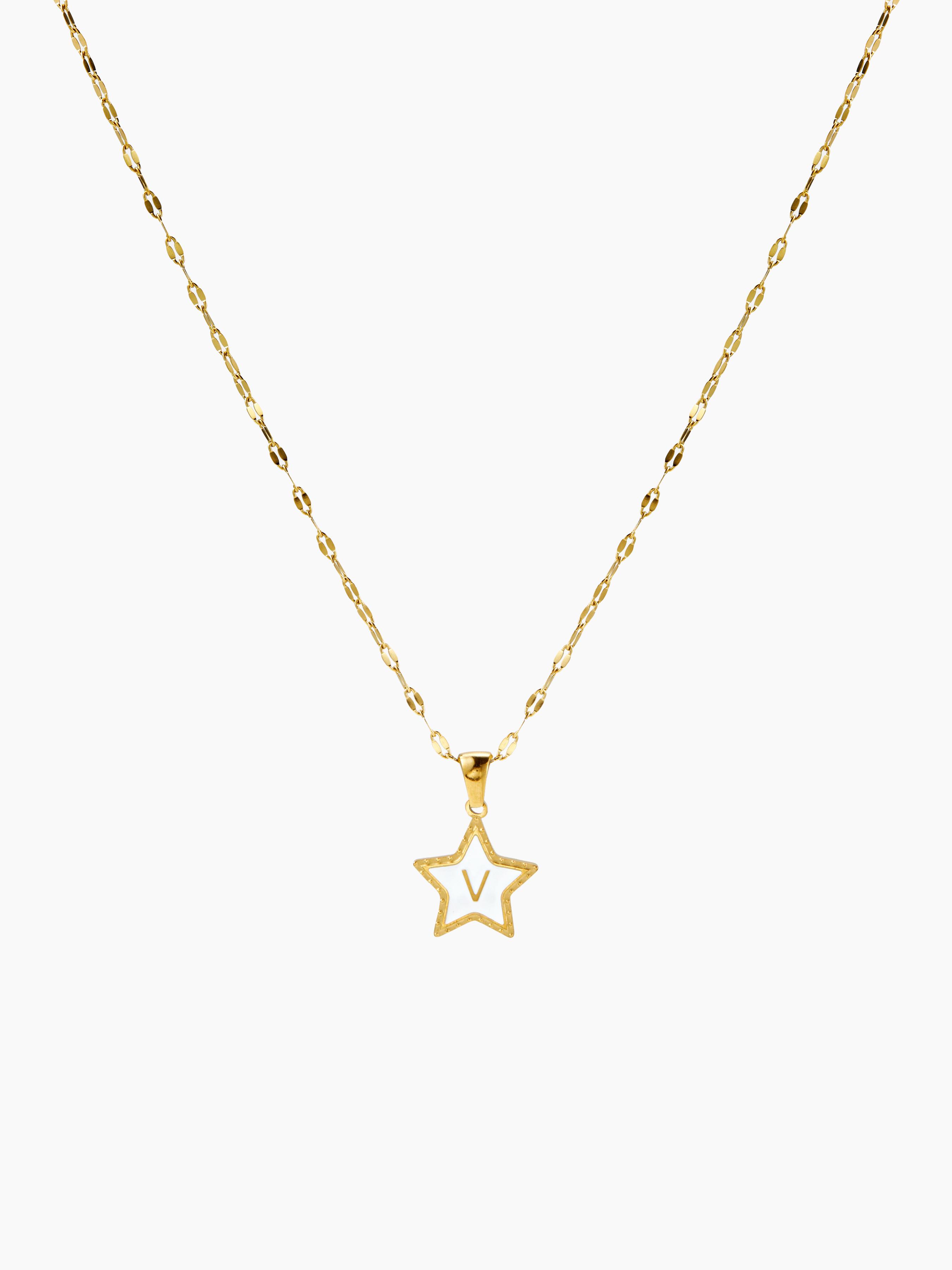 STAR & LETTER PENDANT NECKLACE by CIDER