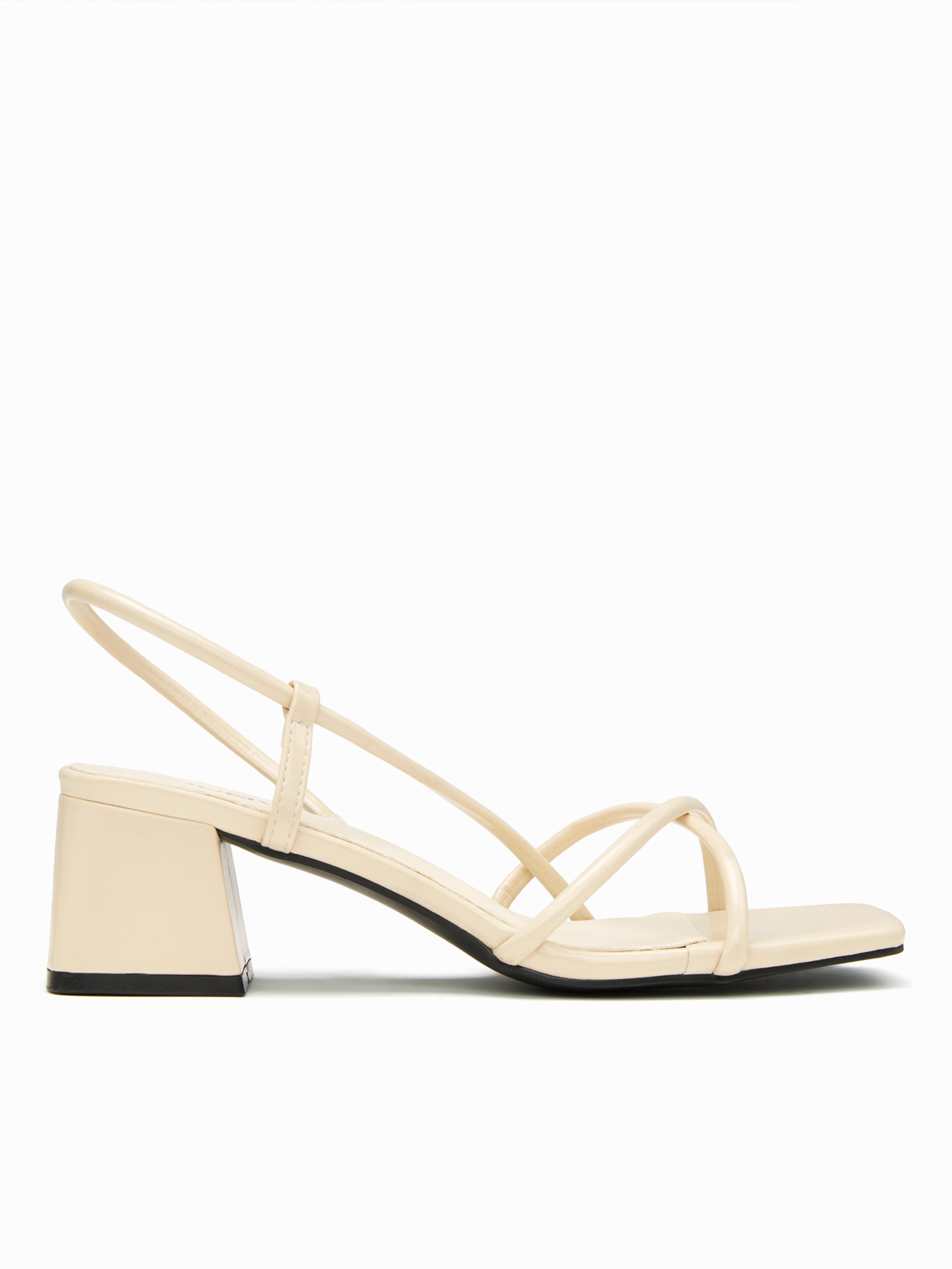 STRAP SQUARE TOE CHUNKY HEEL SANDALS by CIDER