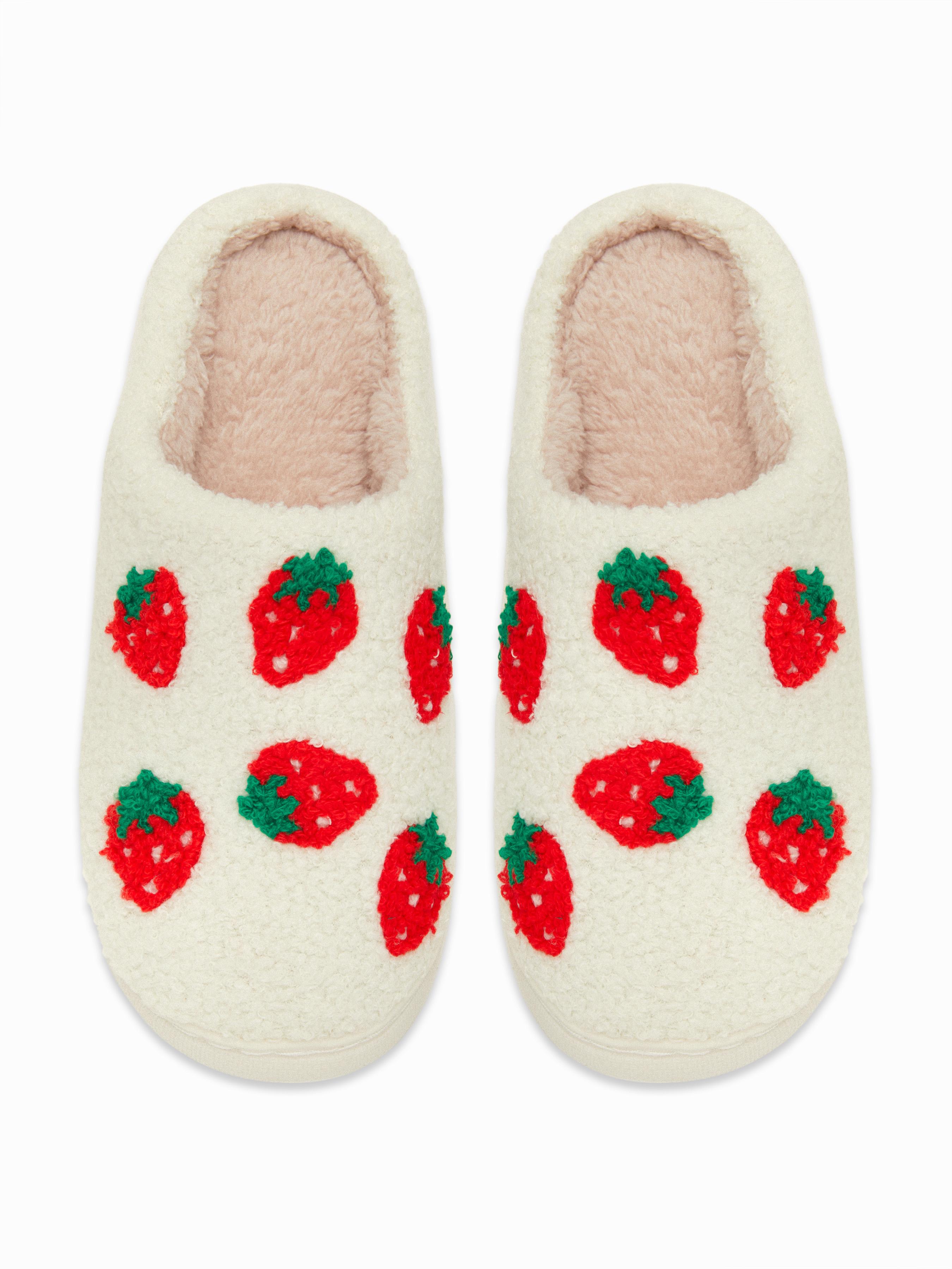 STRAWBERRY FUZZY SLIPPERS by CIDER
