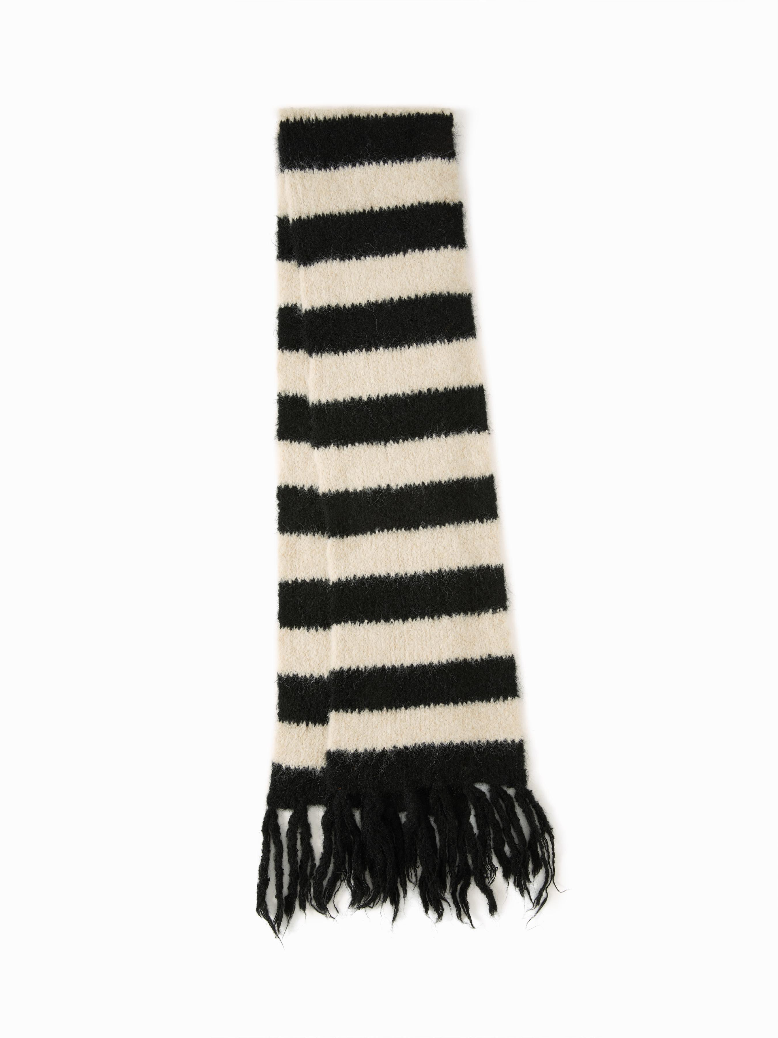 STRIPED FRINGED KNITTED SCARF by CIDER