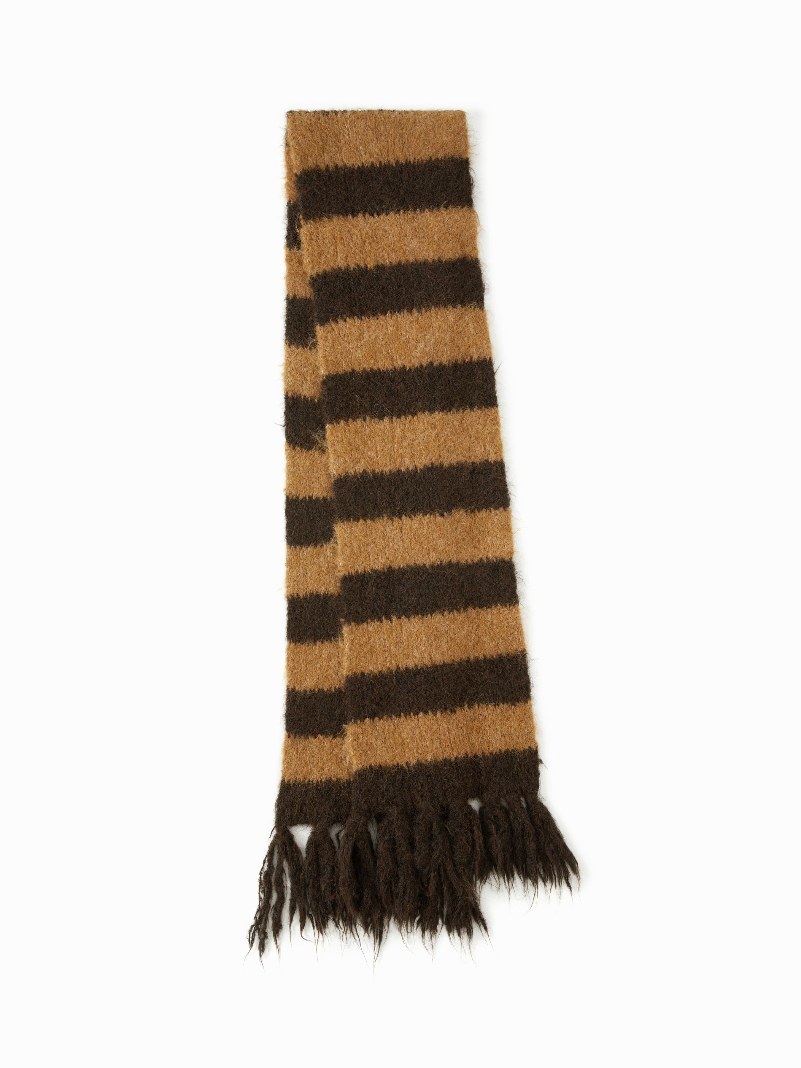 STRIPED FRINGED KNITTED SCARF by CIDER