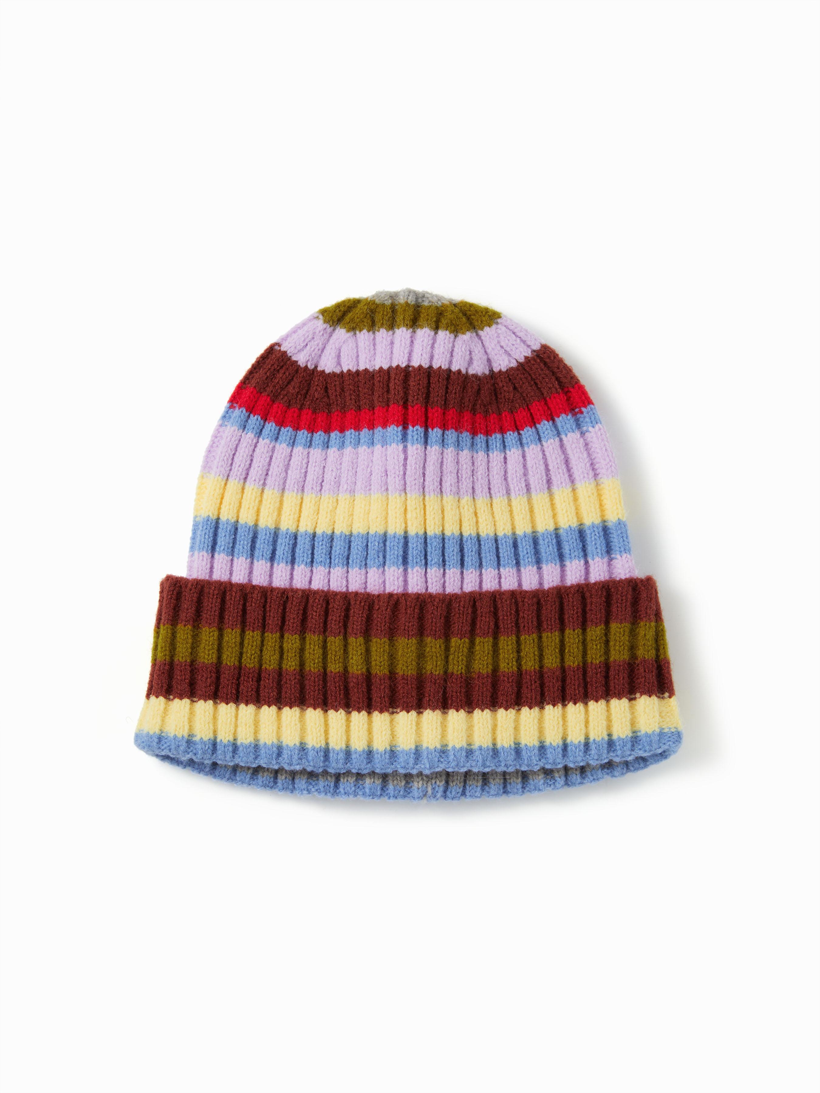 STRIPED KNITTED BEANIE HAT by CIDER
