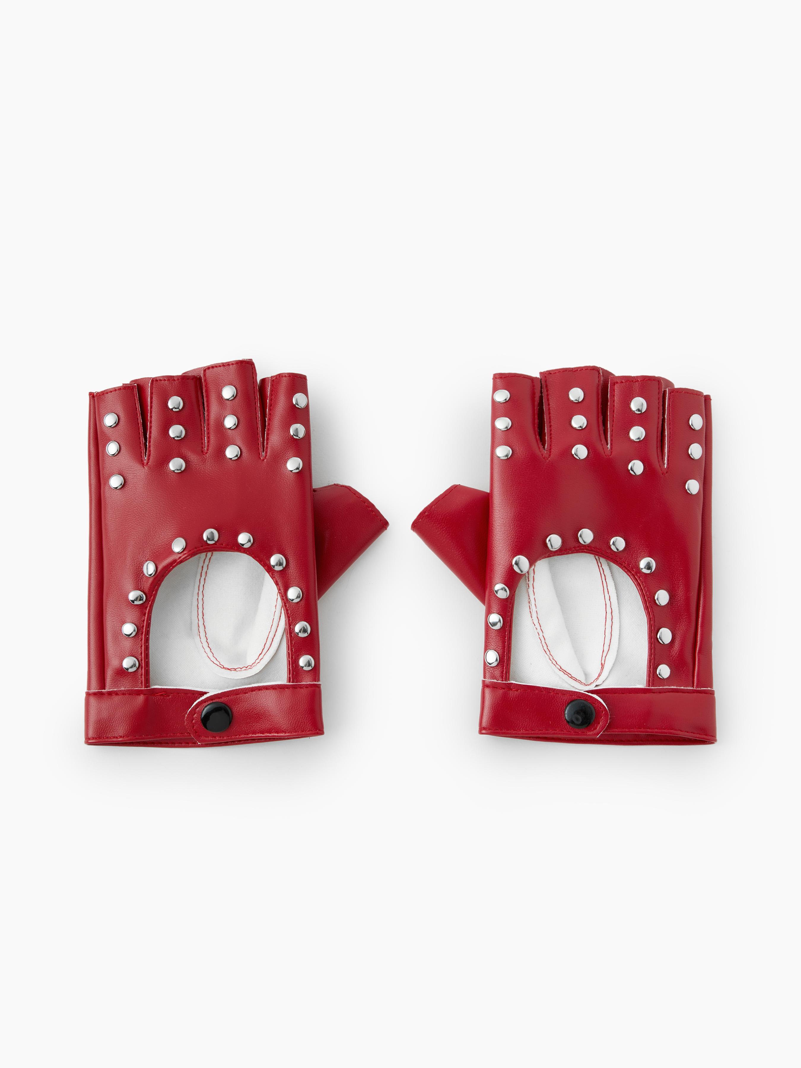 STUD FAUX LEATHER FINGERLESS GLOVES by CIDER