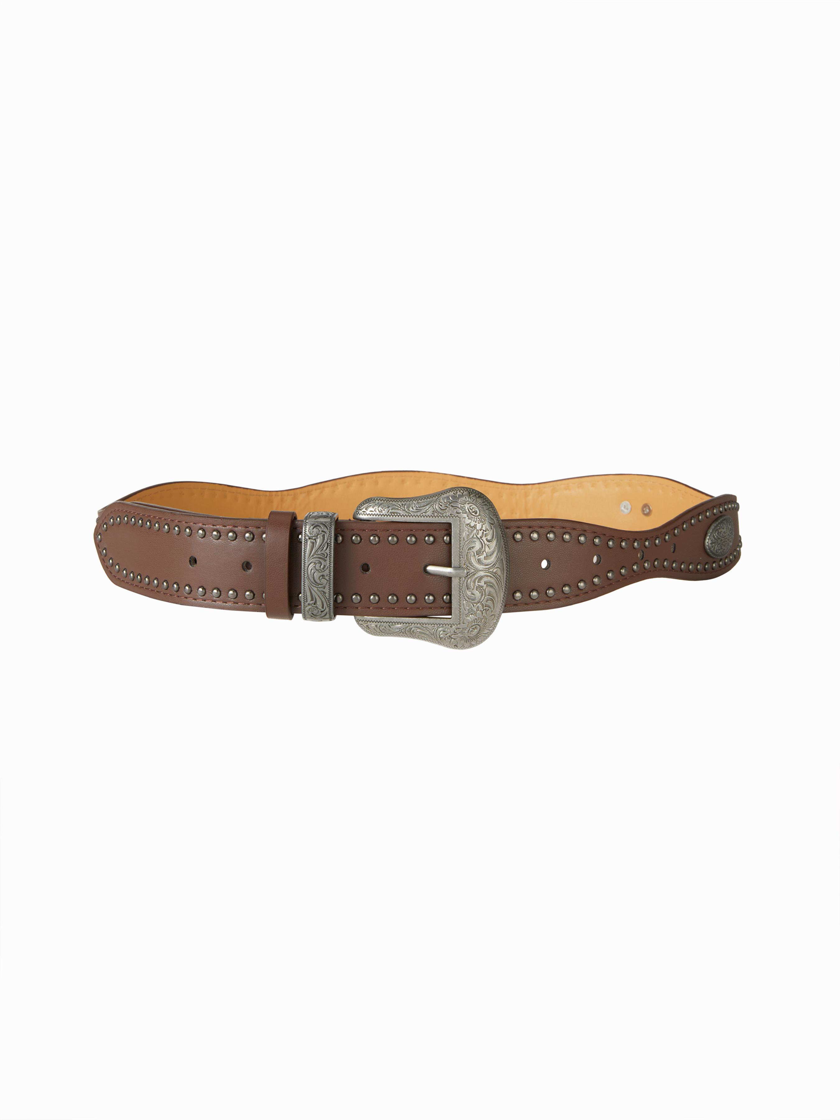 STUDDED ENGRAVED BUCKLE BELT by CIDER