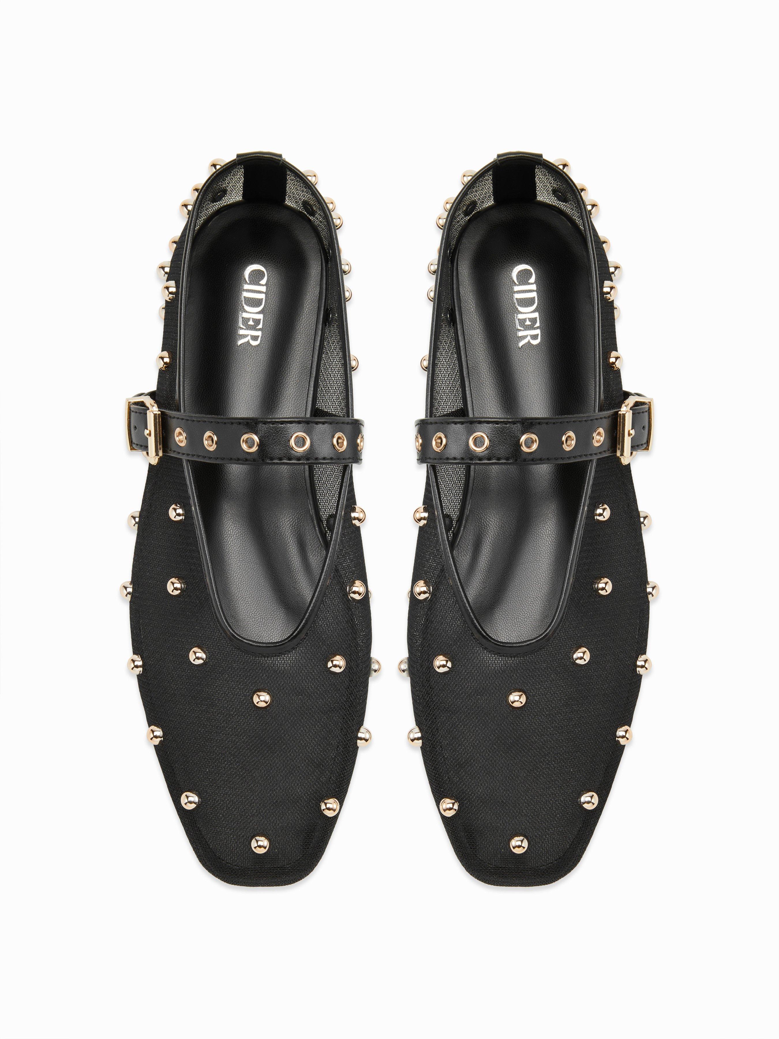 STUDDED MESH FLATS by CIDER
