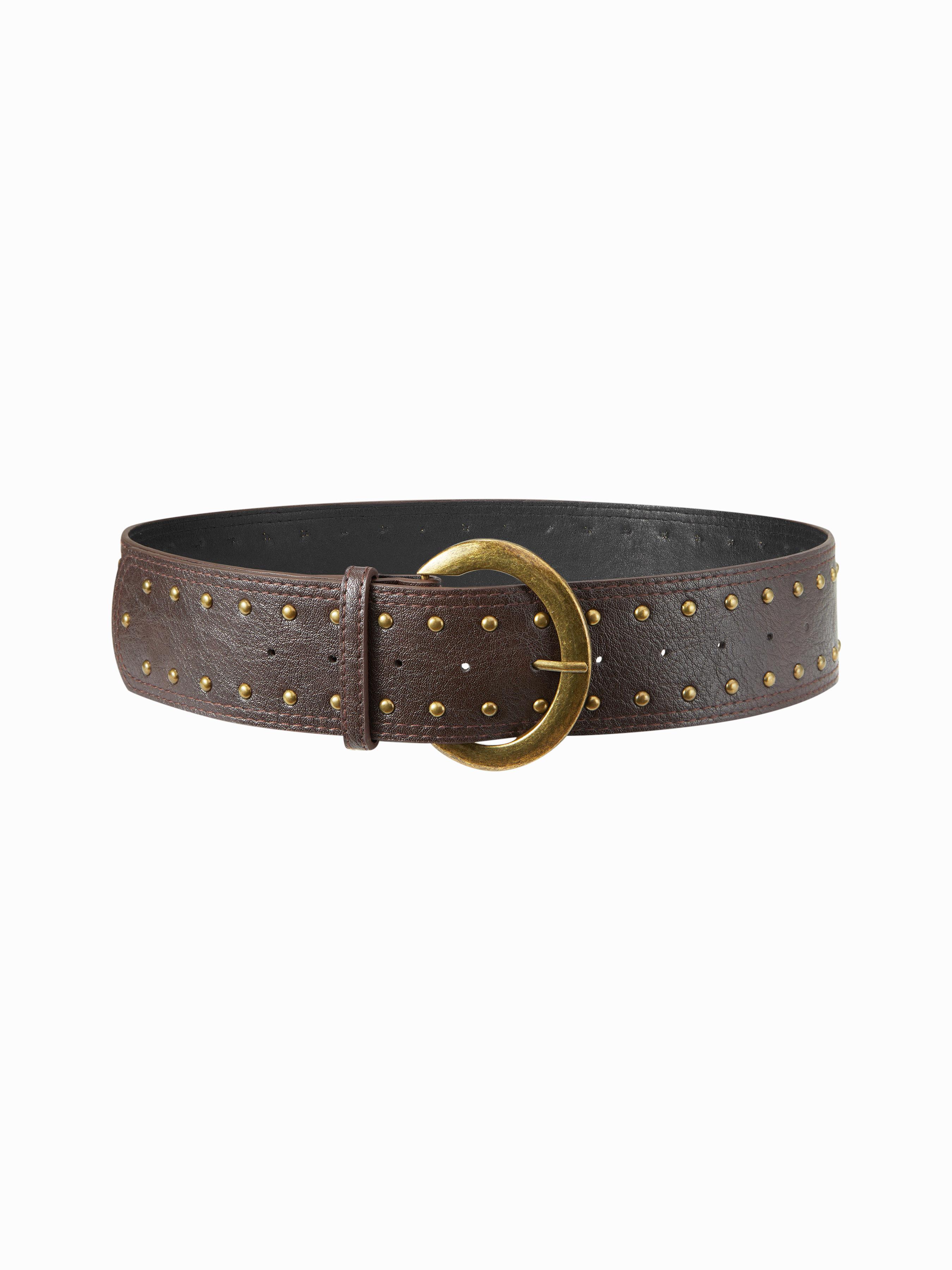 STUDDED ROUND BUCKLE BELT by CIDER