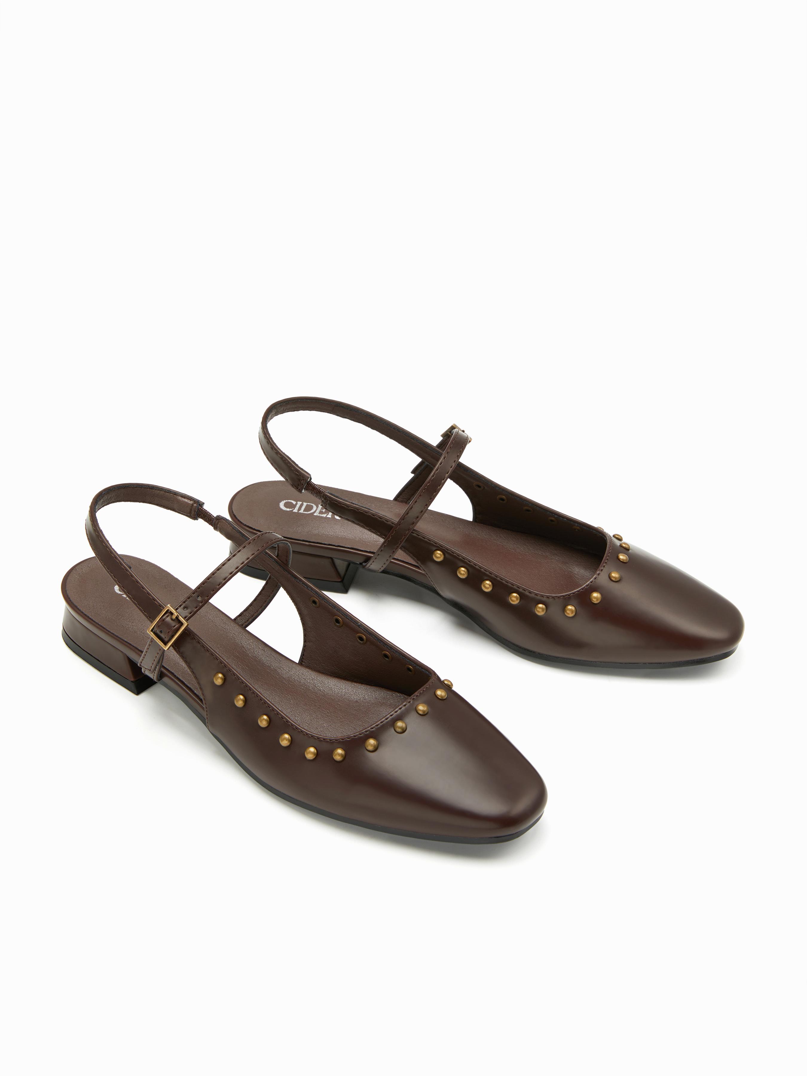 STUDDED SLINGBACK FLATS by CIDER