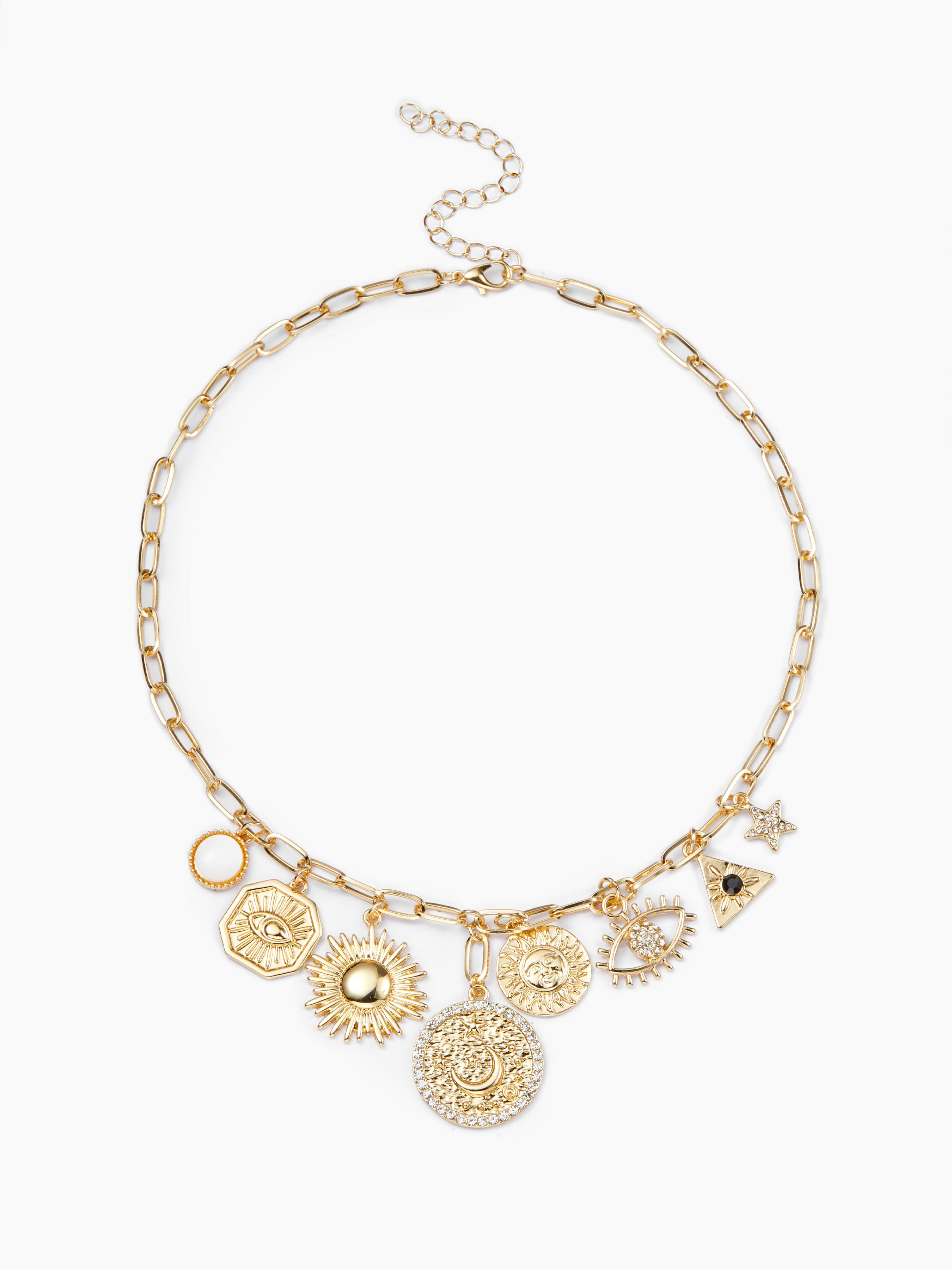 SUN & MOON & EYE CELESTIAL COIN NECKLACE by CIDER