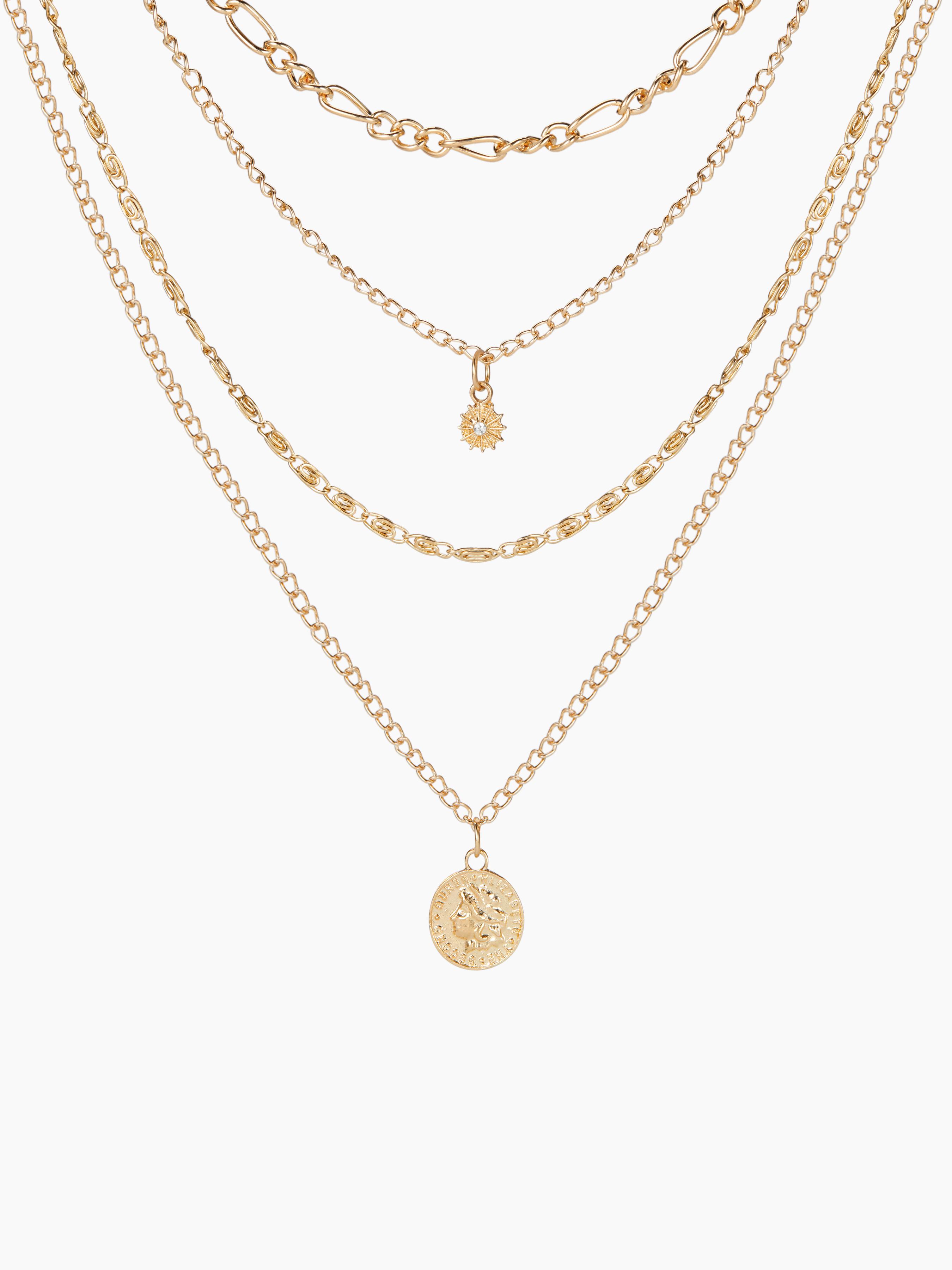 SUN & ZIRCON PENDANT LAYERED NECKLACE by CIDER