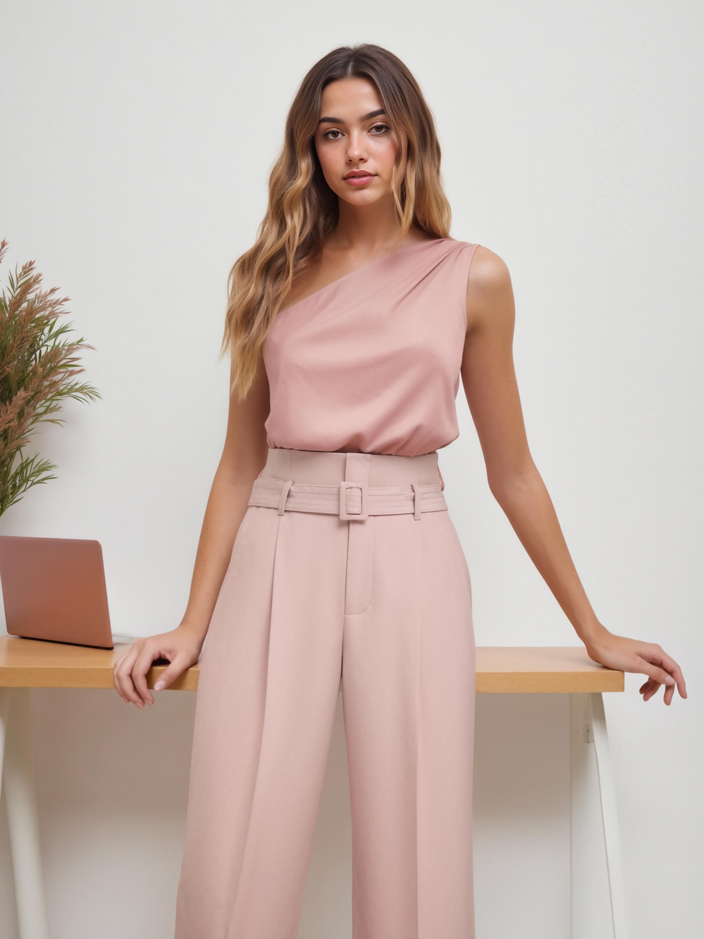 Satin Asymmetrical Neck Solid Bodysuit by CIDER