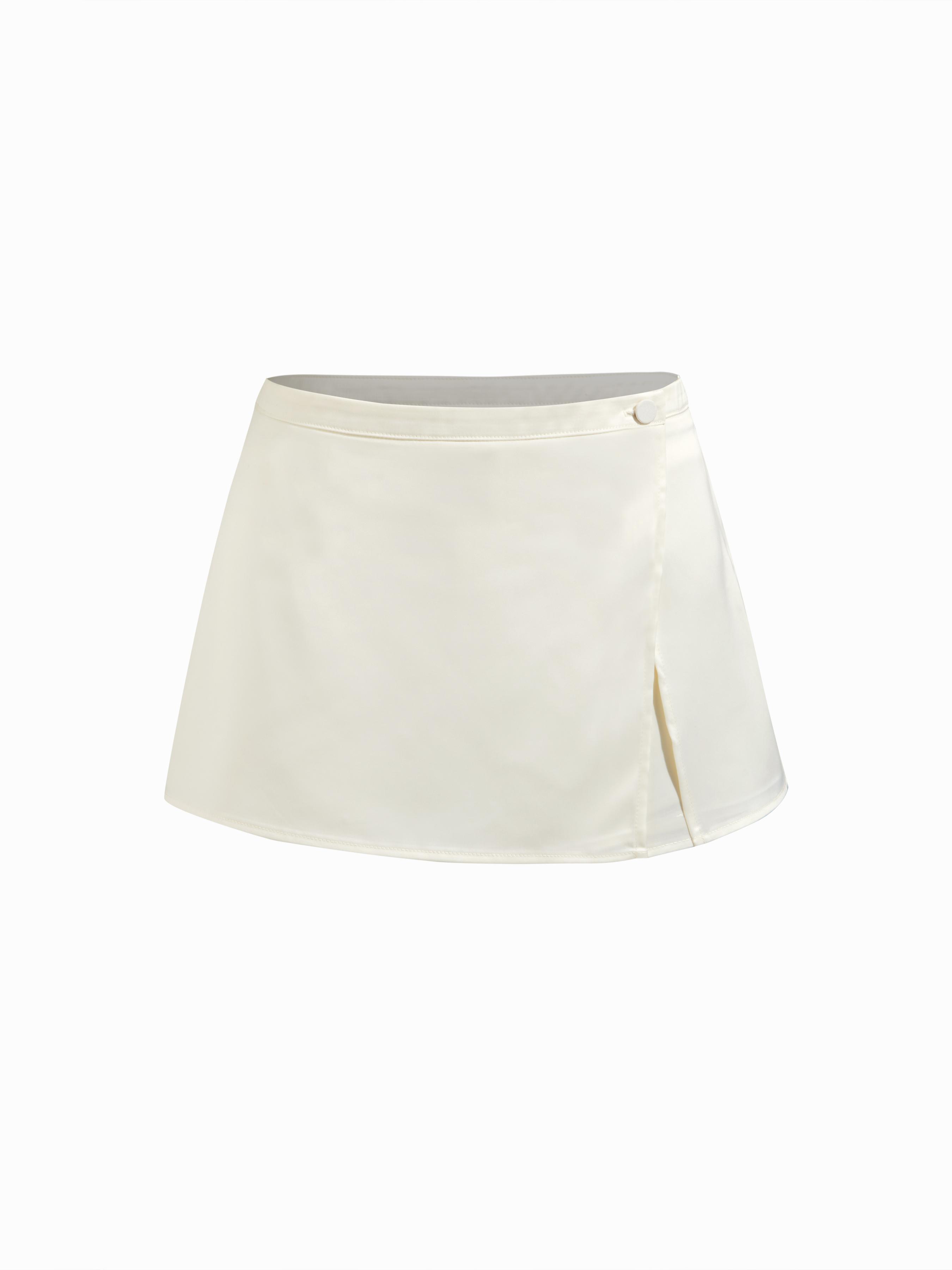 Satin Detachable Wrap Overlay Micro Shorts Set by CIDER