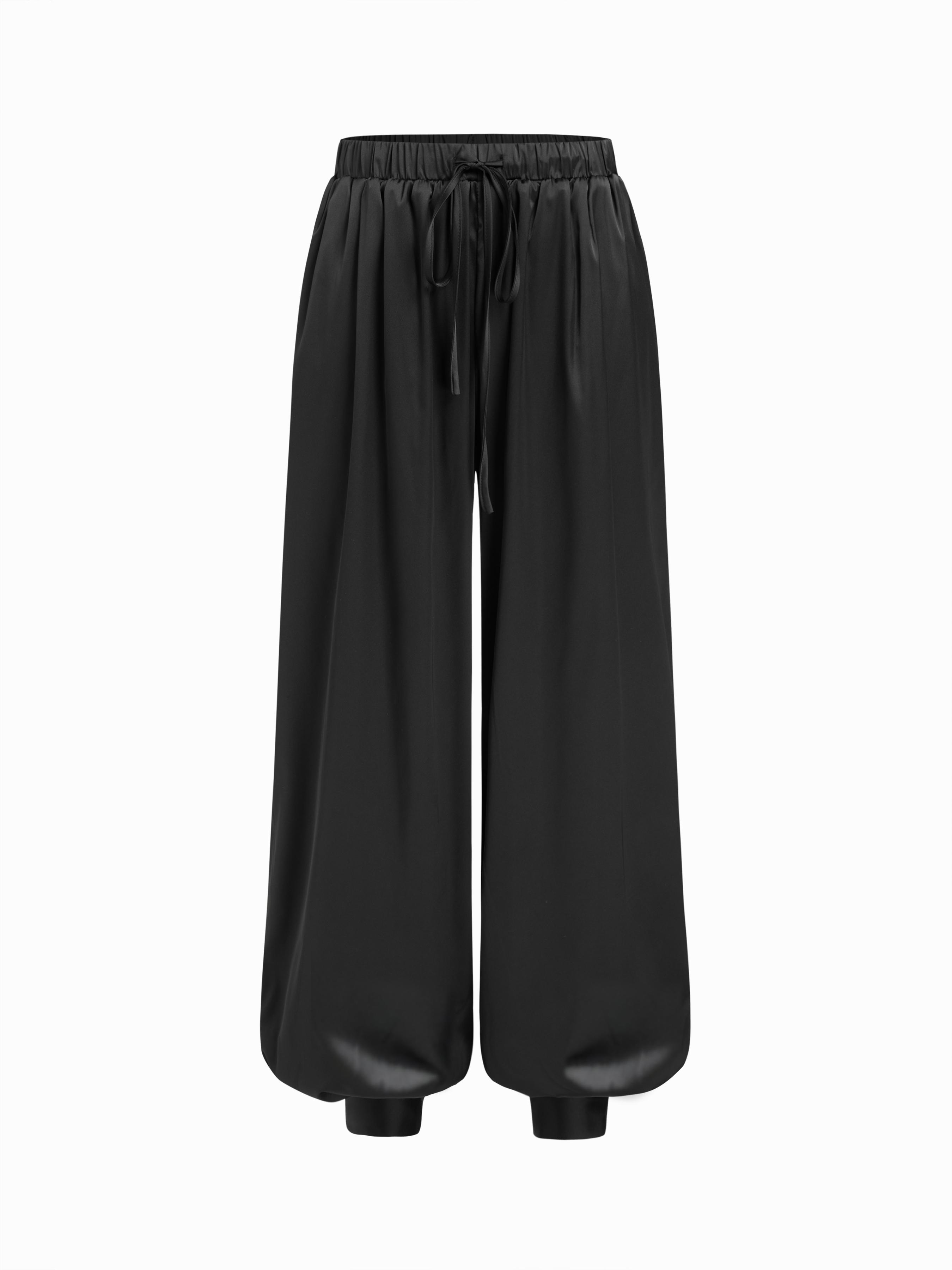 Satin Mid Rise Drawstring Bloomer Trousers by CIDER