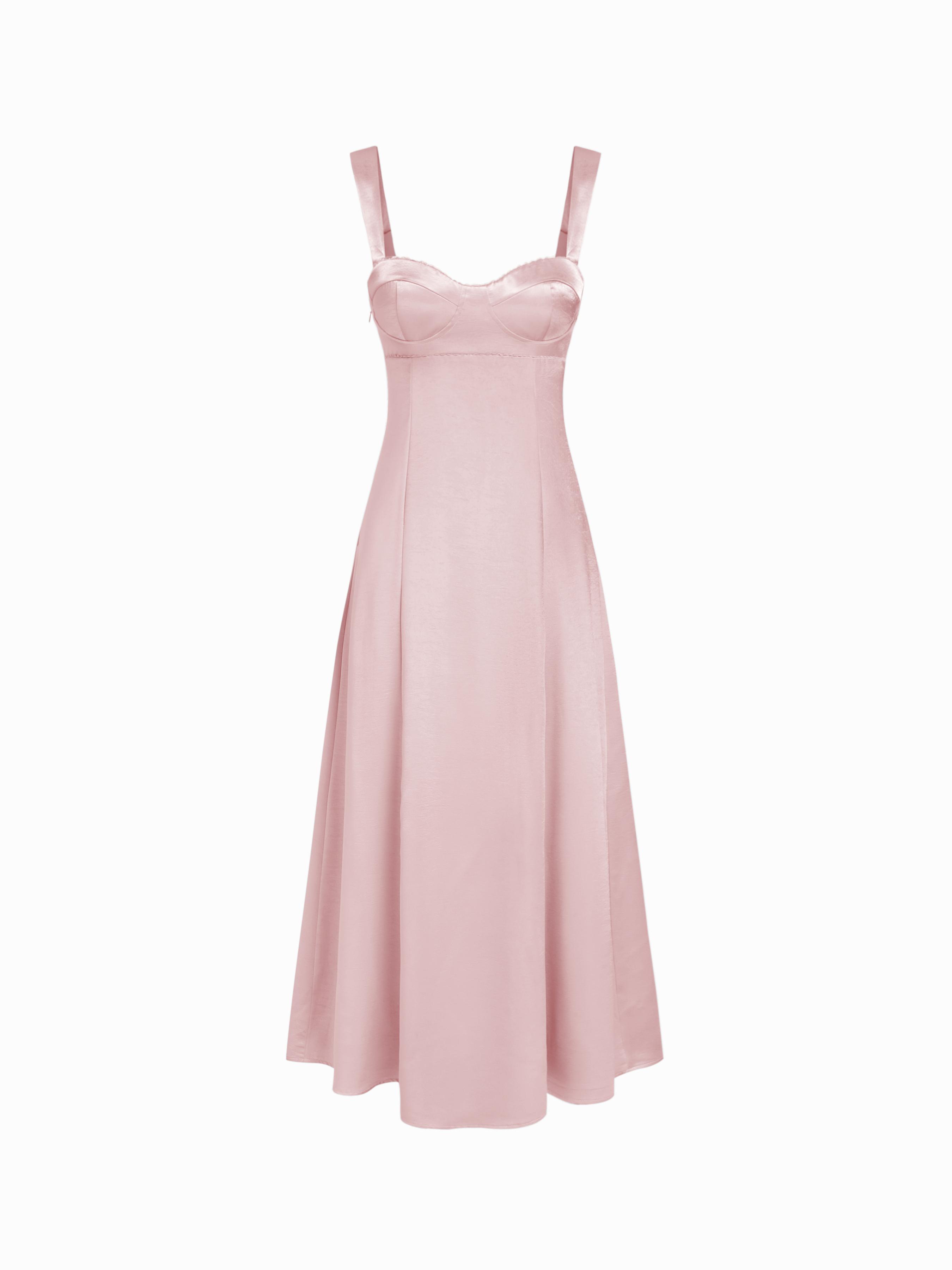 Satin Sculptural Sweetheart Neck High Rise Lace-up Mermaid Maxi Dress by CIDER