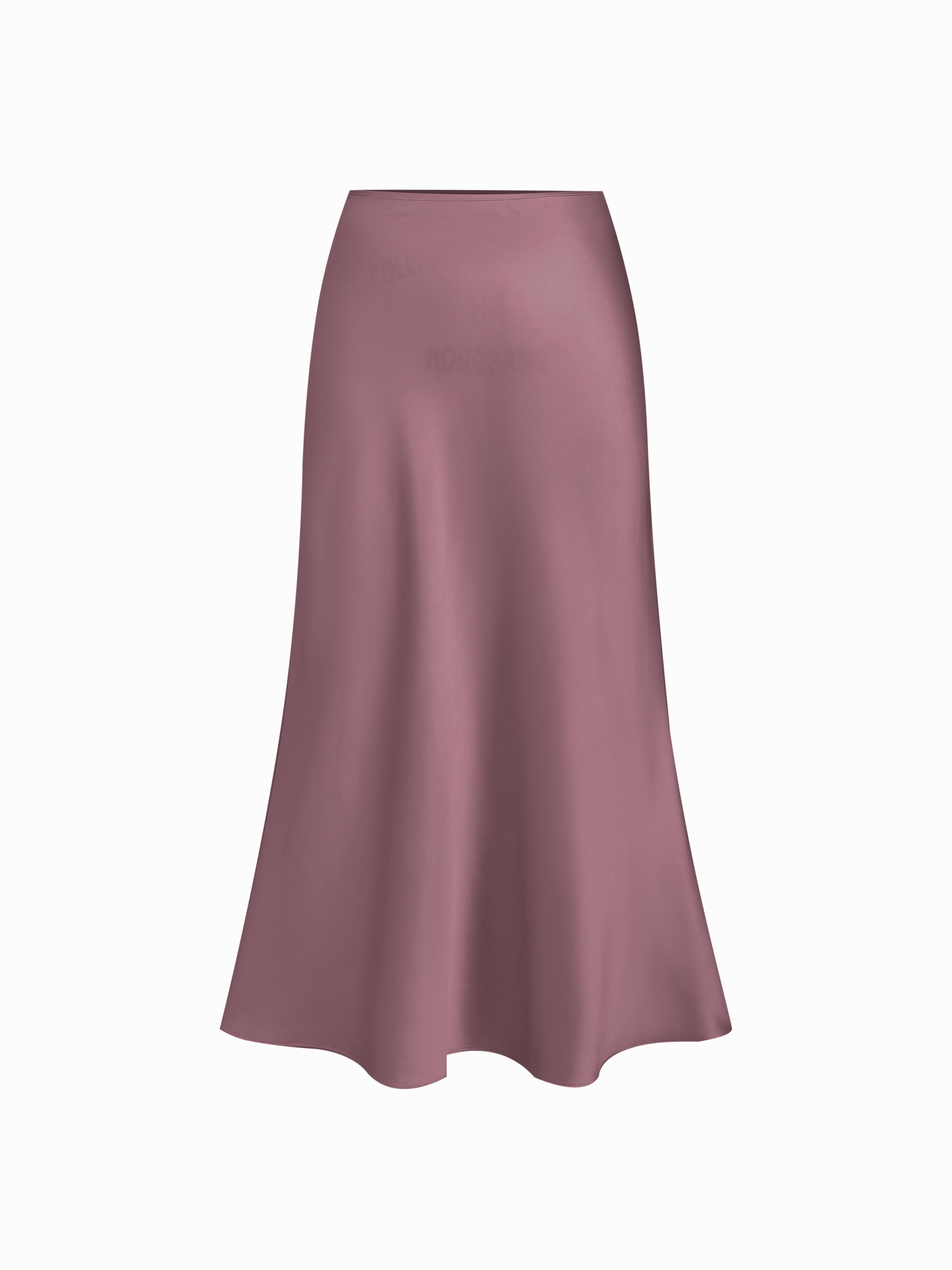 Satin Solid Ruffle Maxi Skirt by CIDER