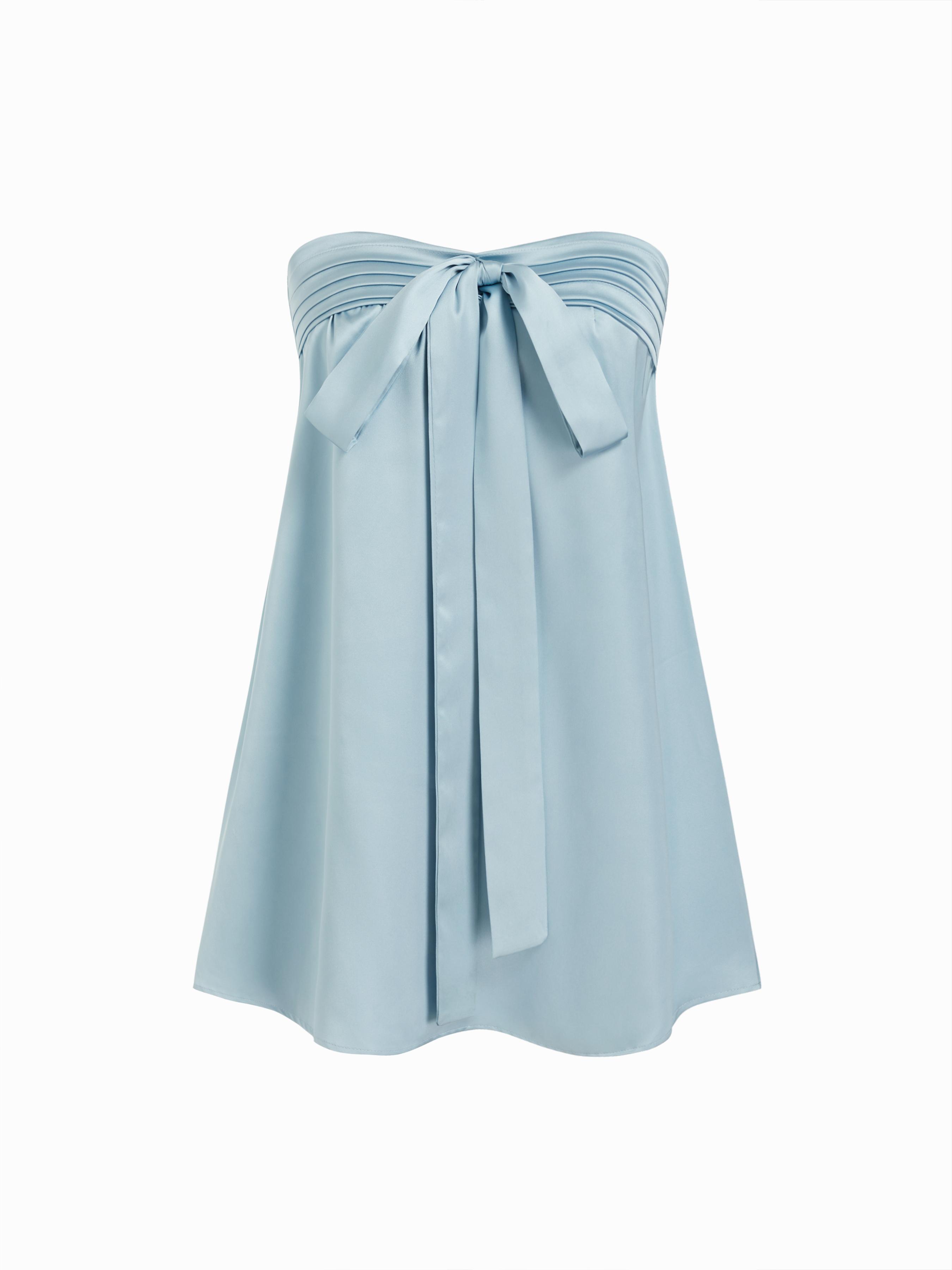 Satin Strapless Bowknot Top by CIDER