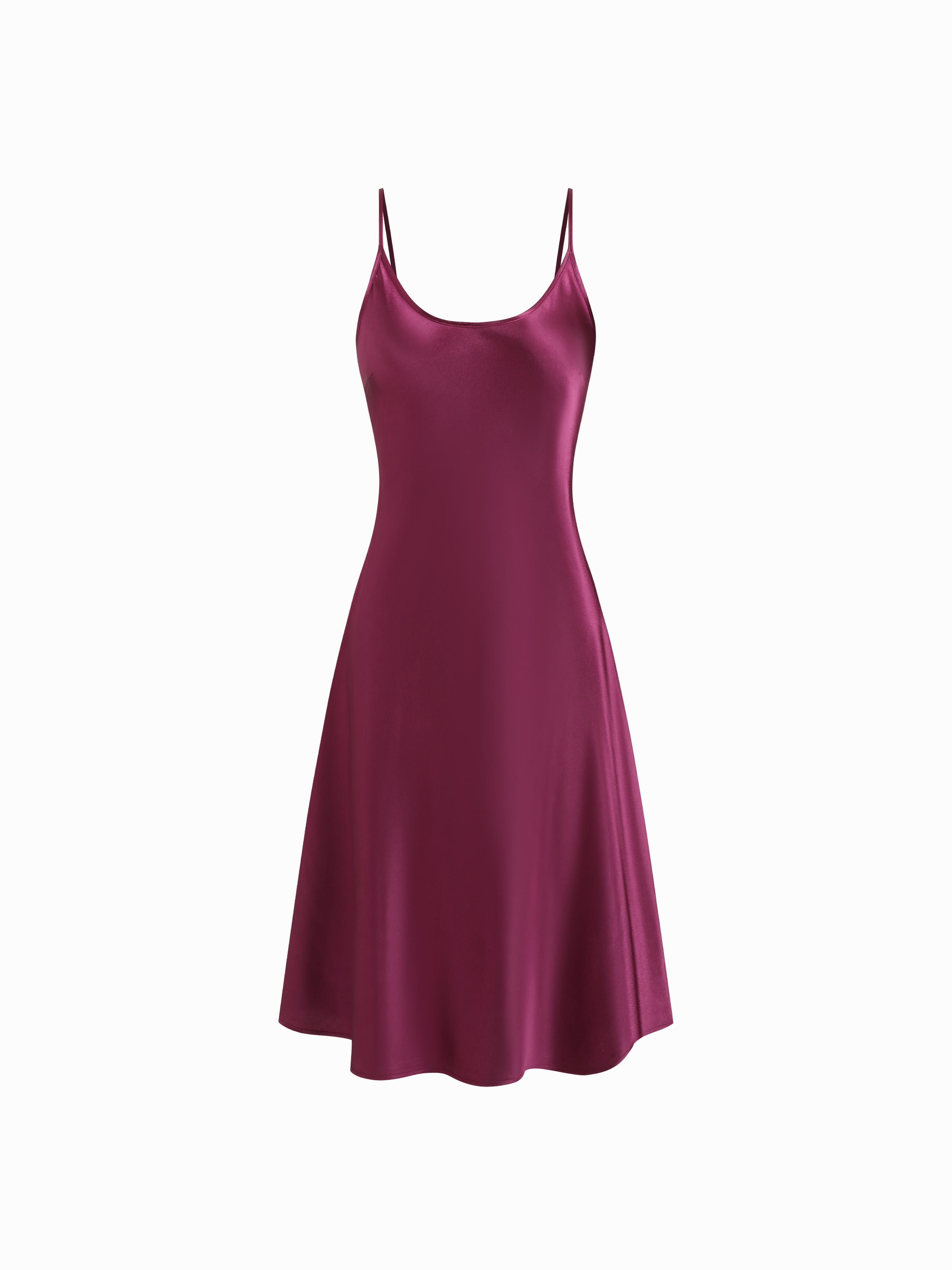 Satin U-neckline Cami Midi Nightdress by CIDER