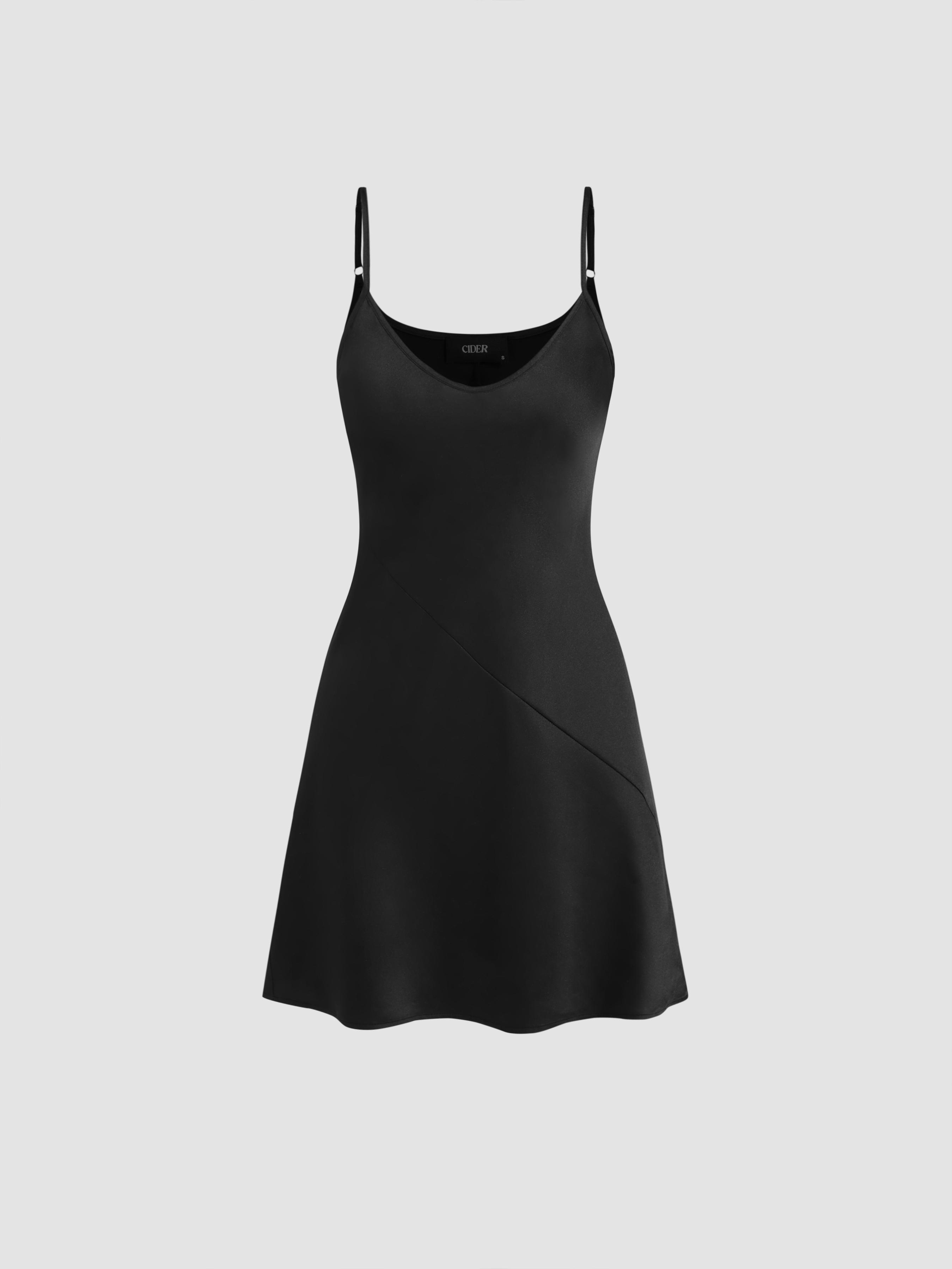 Satin V-neck Mini Dress by CIDER