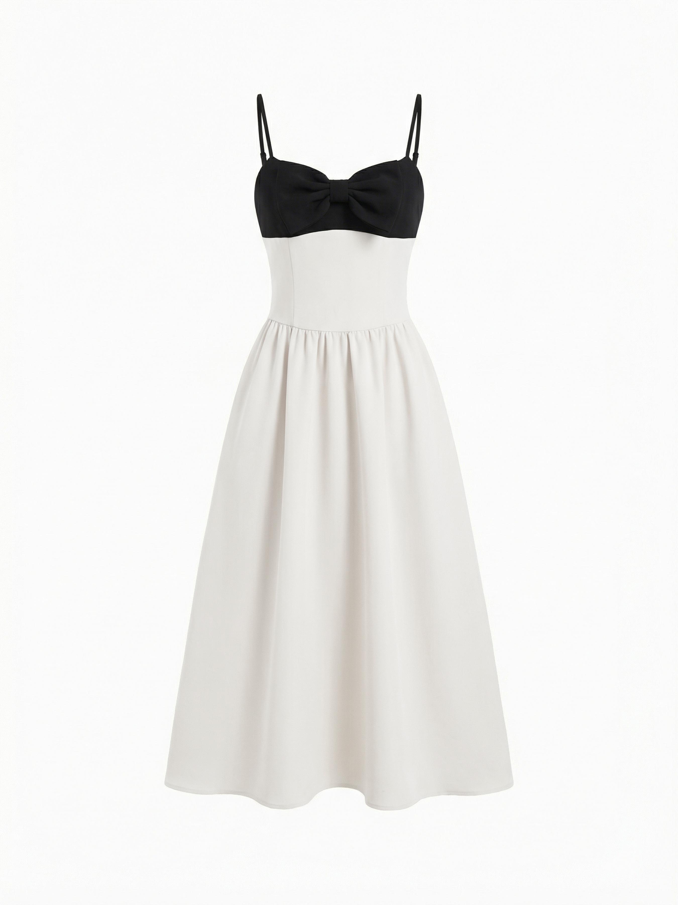 Scoop Neck Bowknot Flared Midi Dress by CIDER