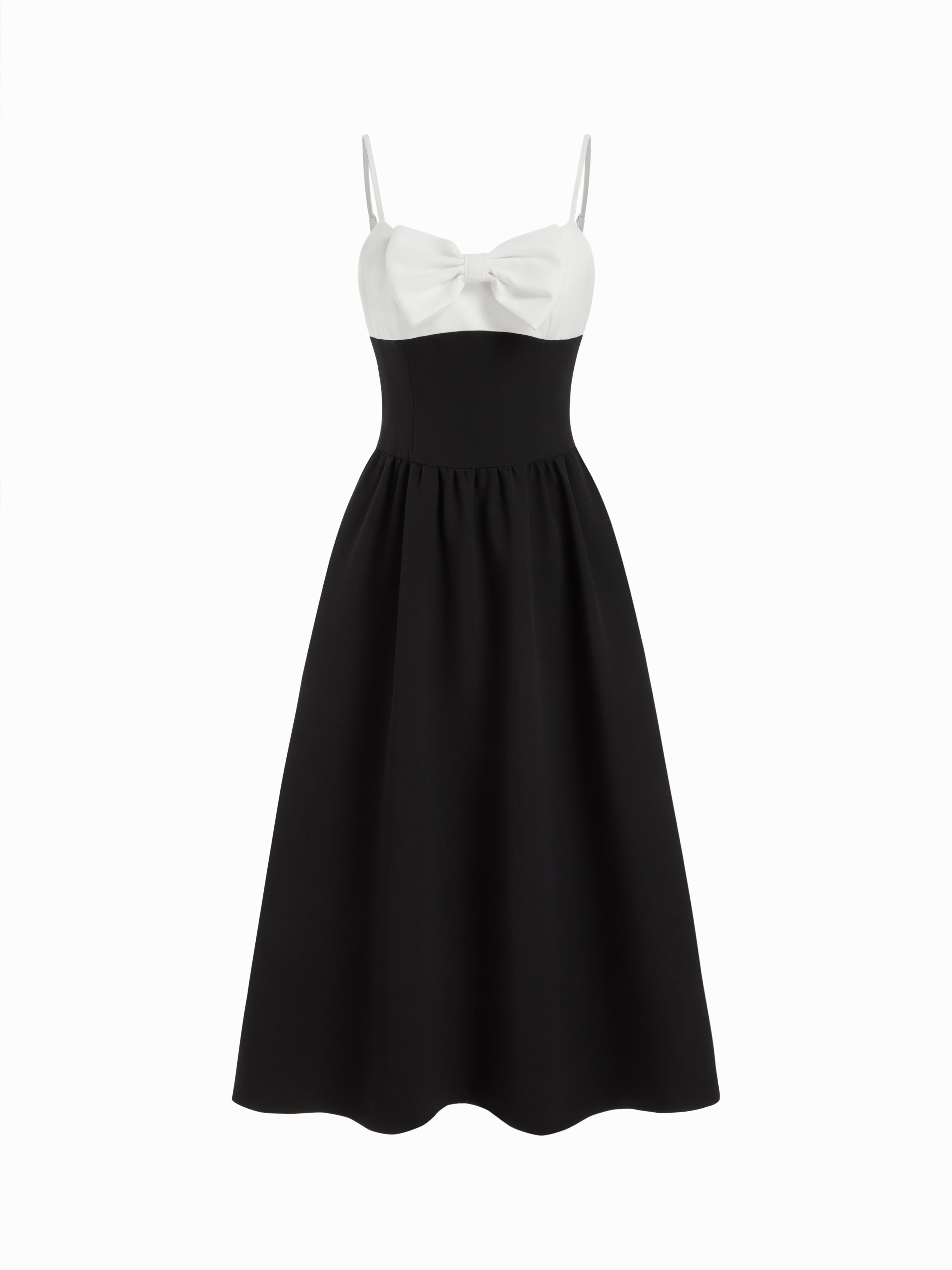 Scoop Neck Bowknot Flared Midi Dress by CIDER