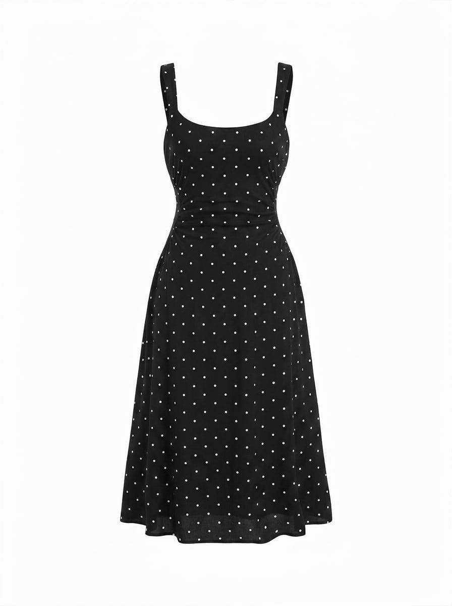 Scoop Neck Ruched A-line Midi Dress by CIDER