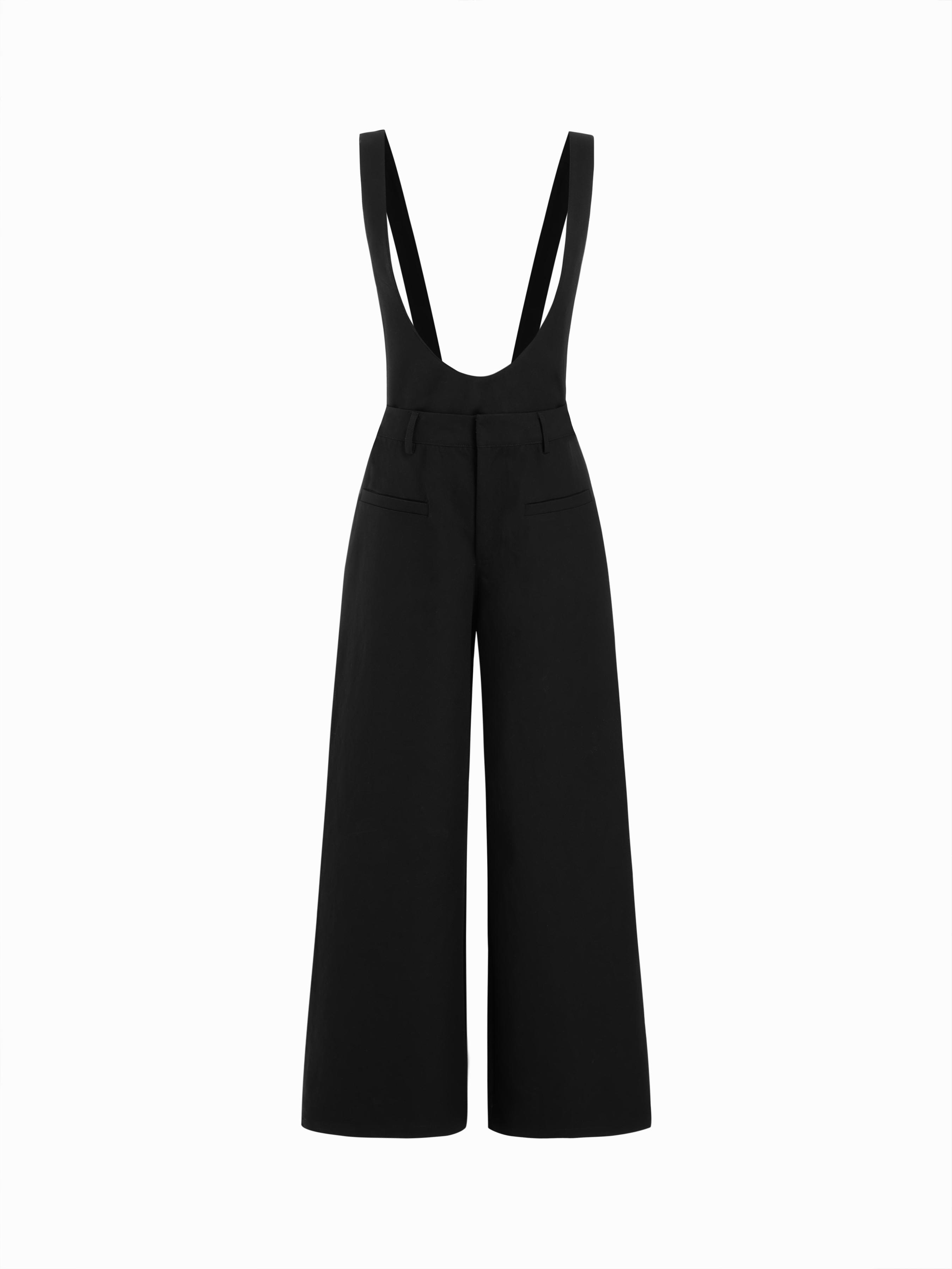 Scoop Neckline Wide Leg Overalls by CIDER