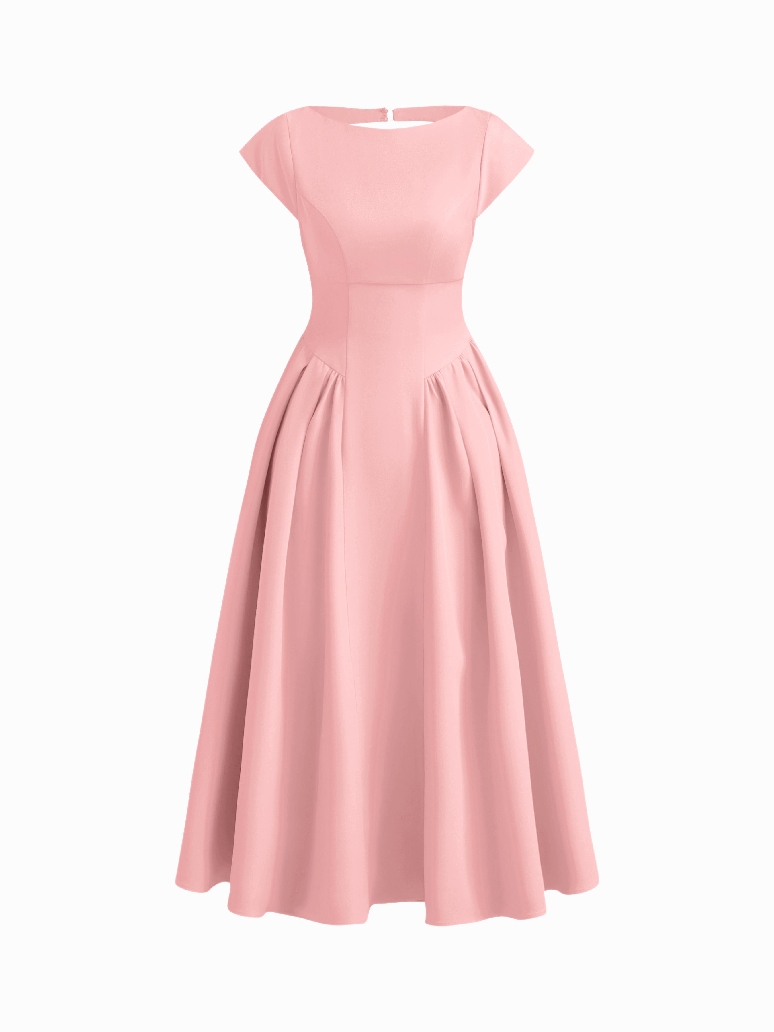 Sculptural Boat Neck Cut Out Backless Ruffle Maxi Dress by CIDER