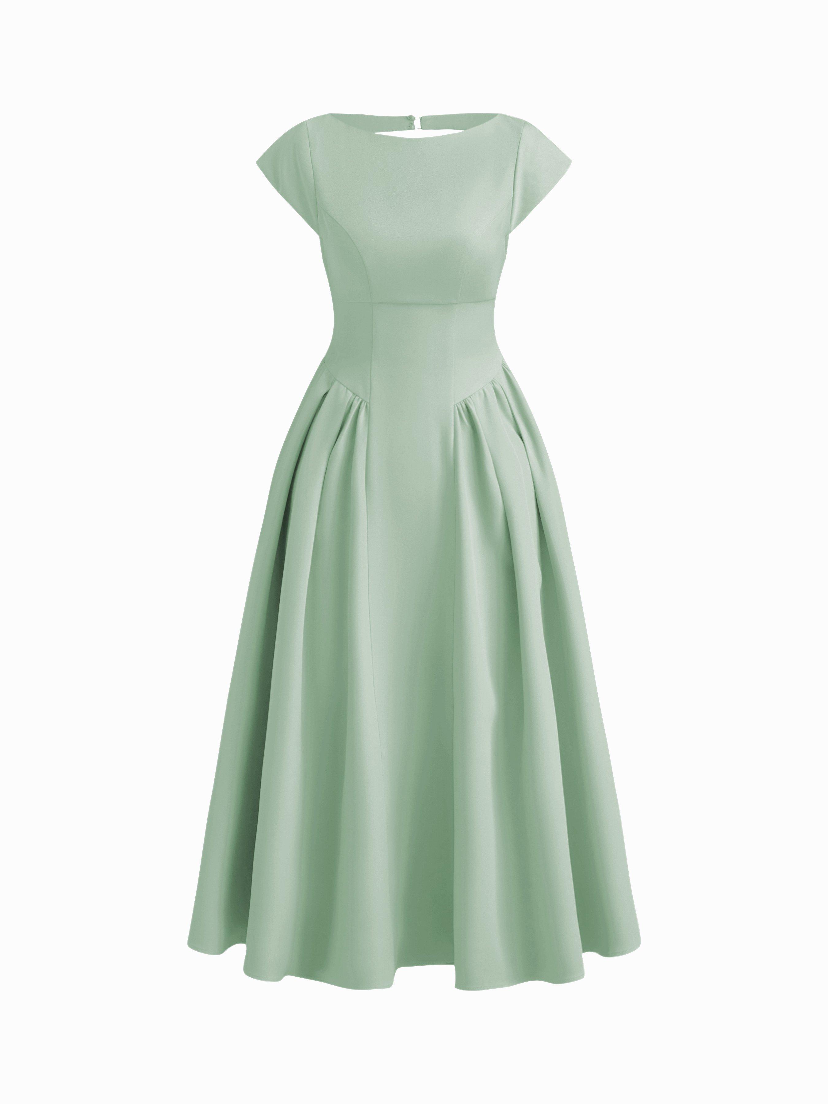 Sculptural Boat Neck Cut Out Backless Ruffle Maxi Dress by CIDER