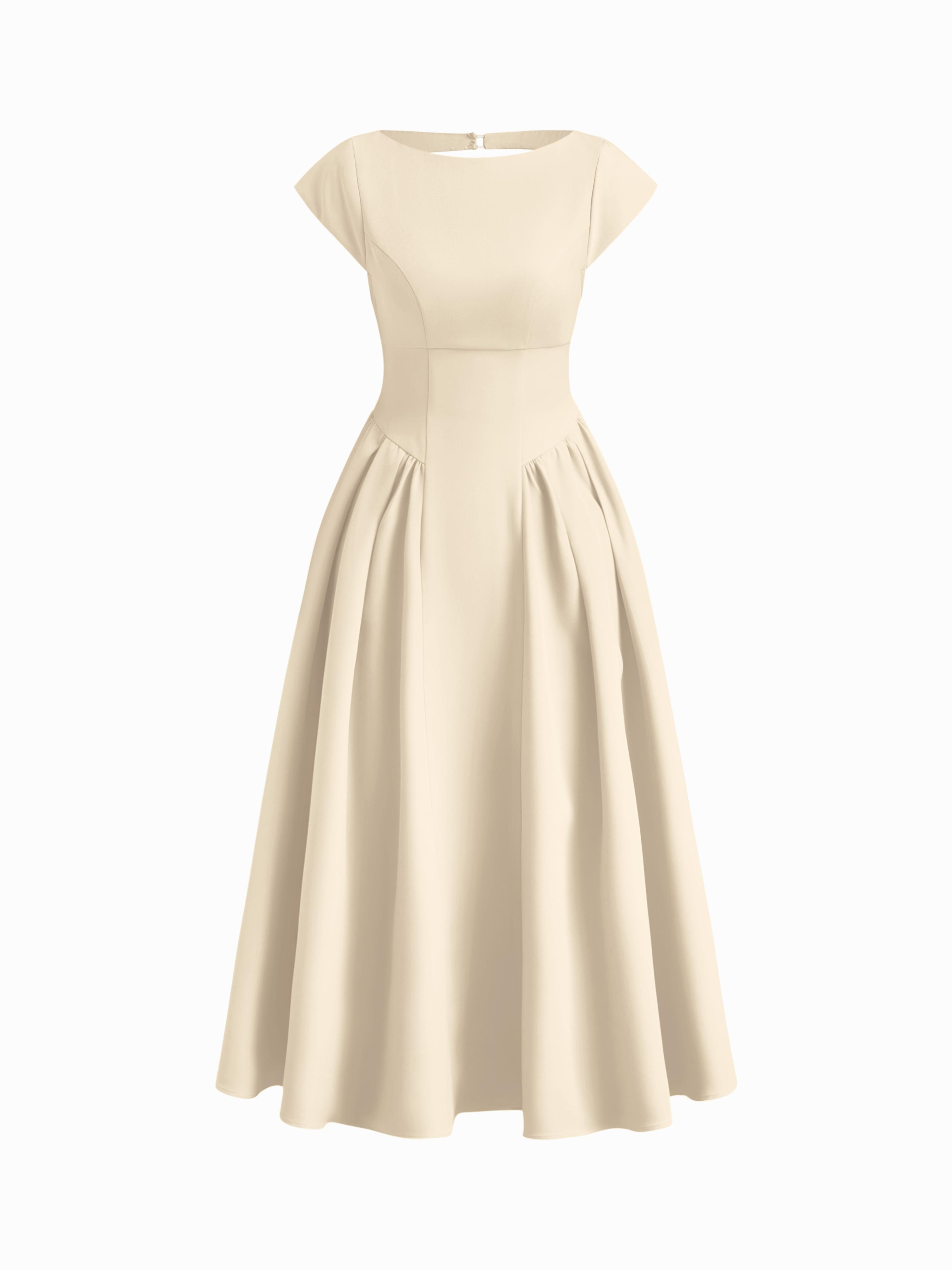 Sculptural Boat Neck Cut Out Backless Ruffle Maxi Dress by CIDER