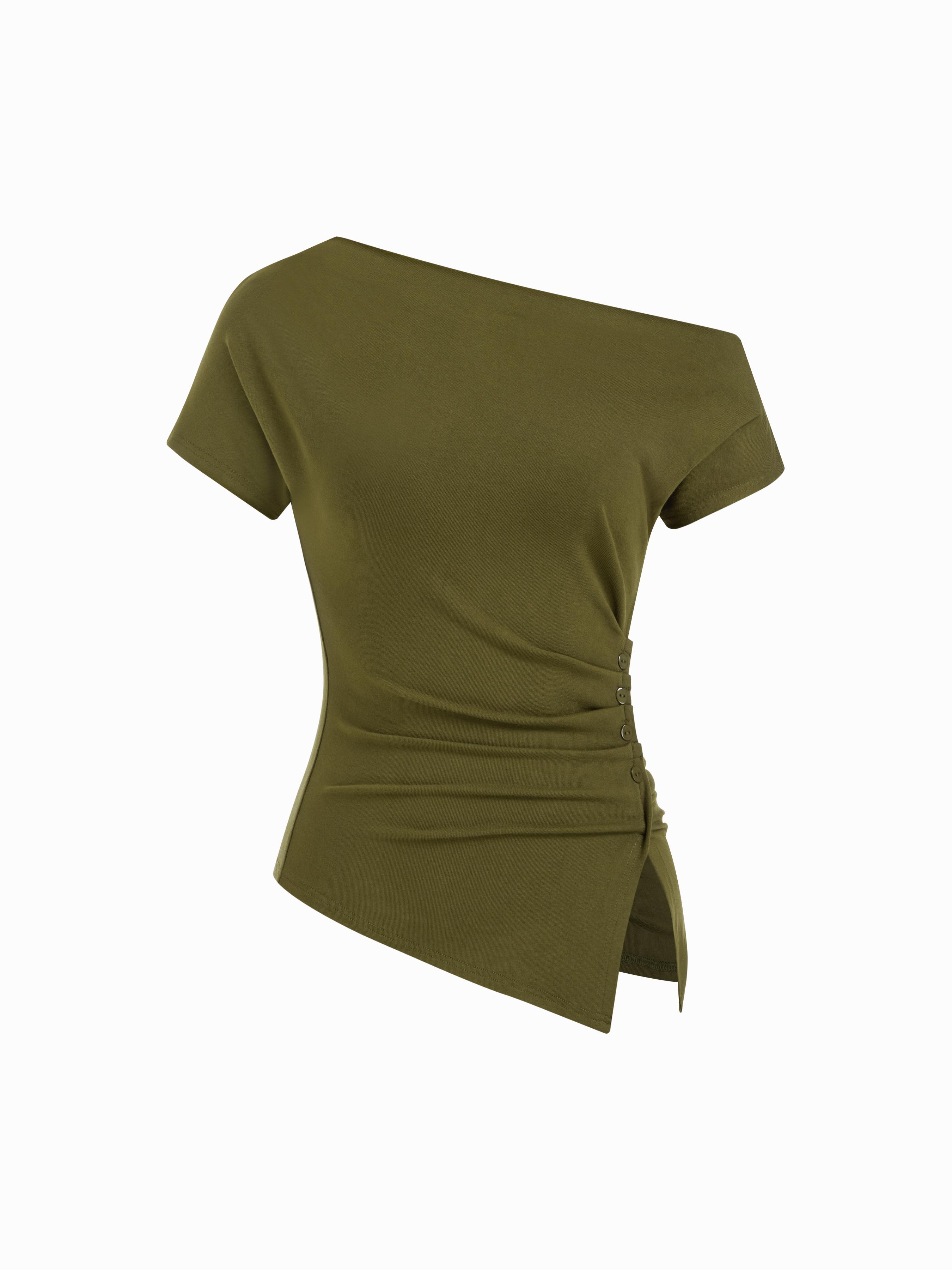 Short Sleeve Asymmetrical Top by CIDER