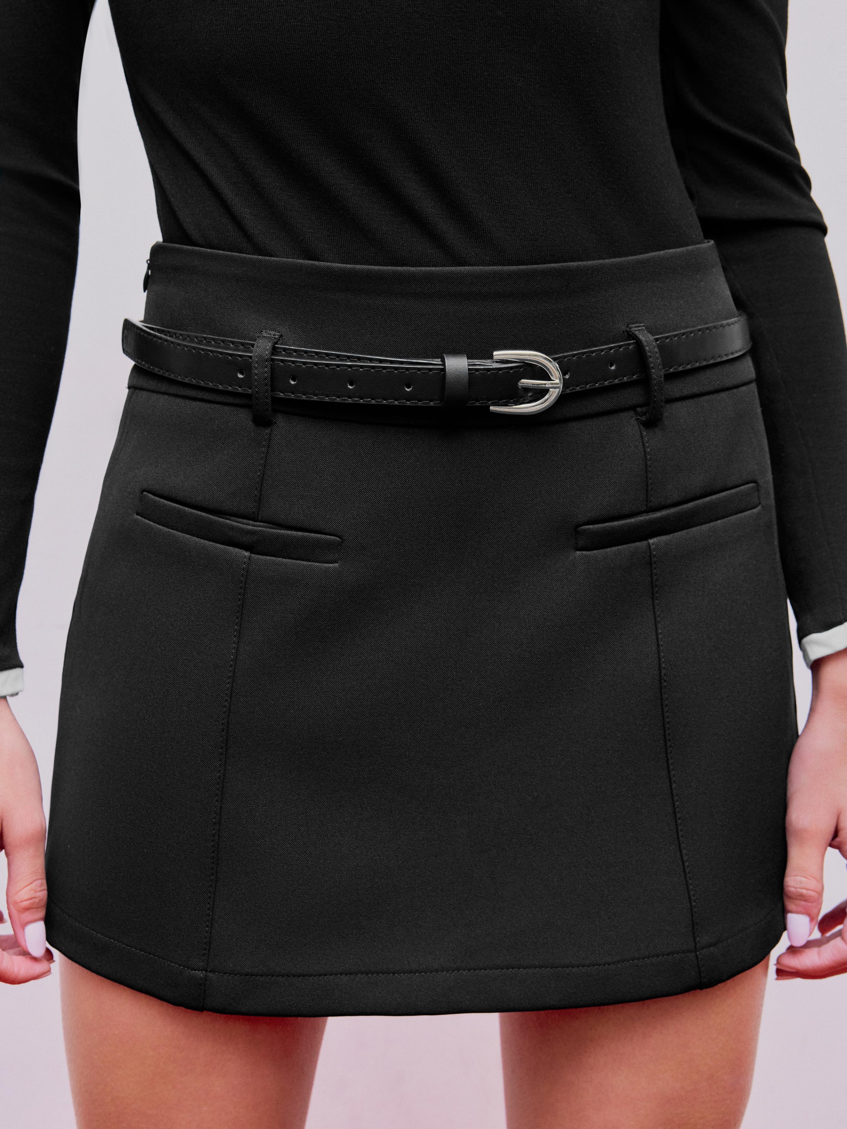 Skort à Taille Moyenne Uni Ceinturé by CIDER