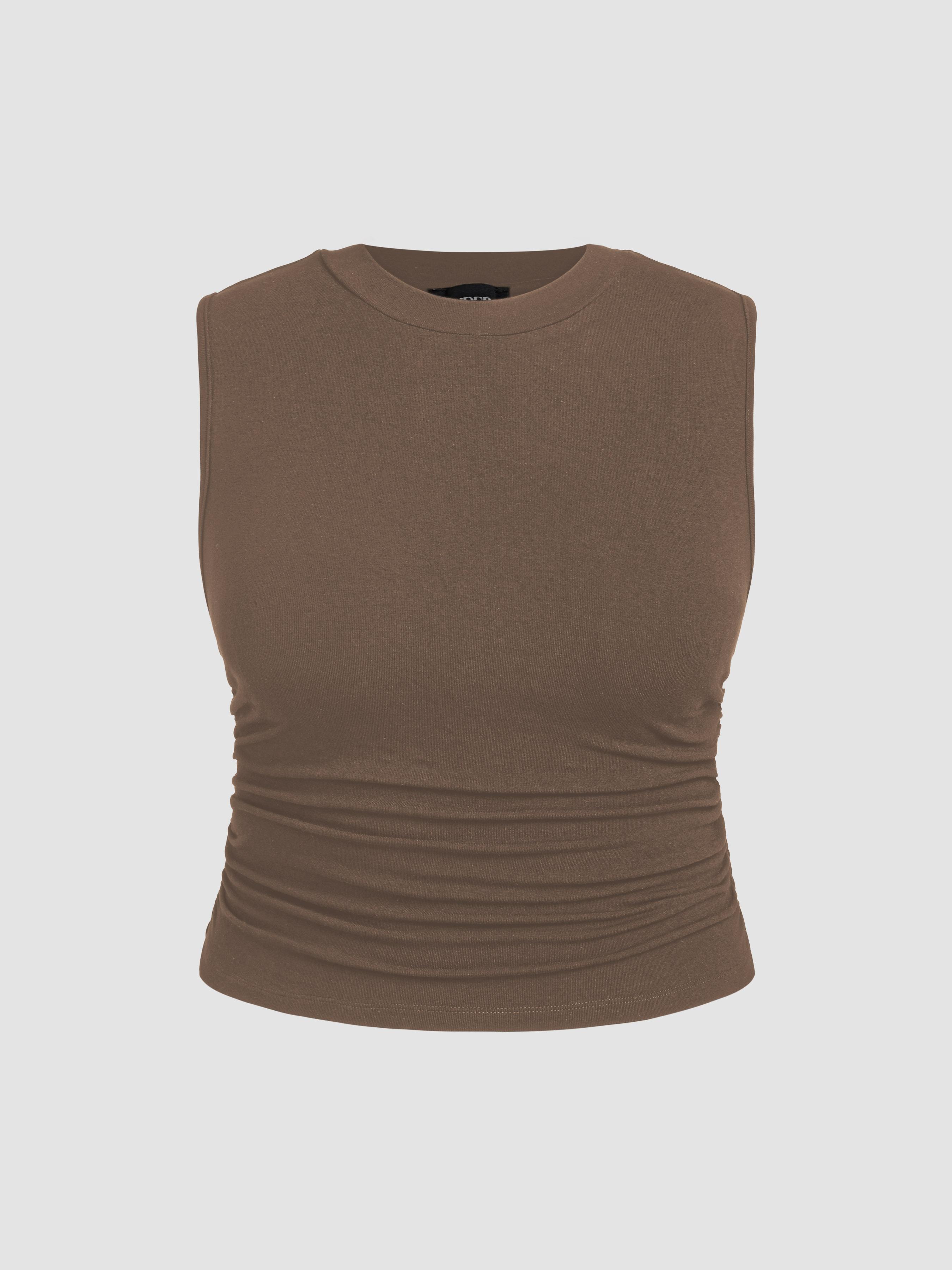 Sleeveless Ruched Crop Top Curve & Plus by CIDER