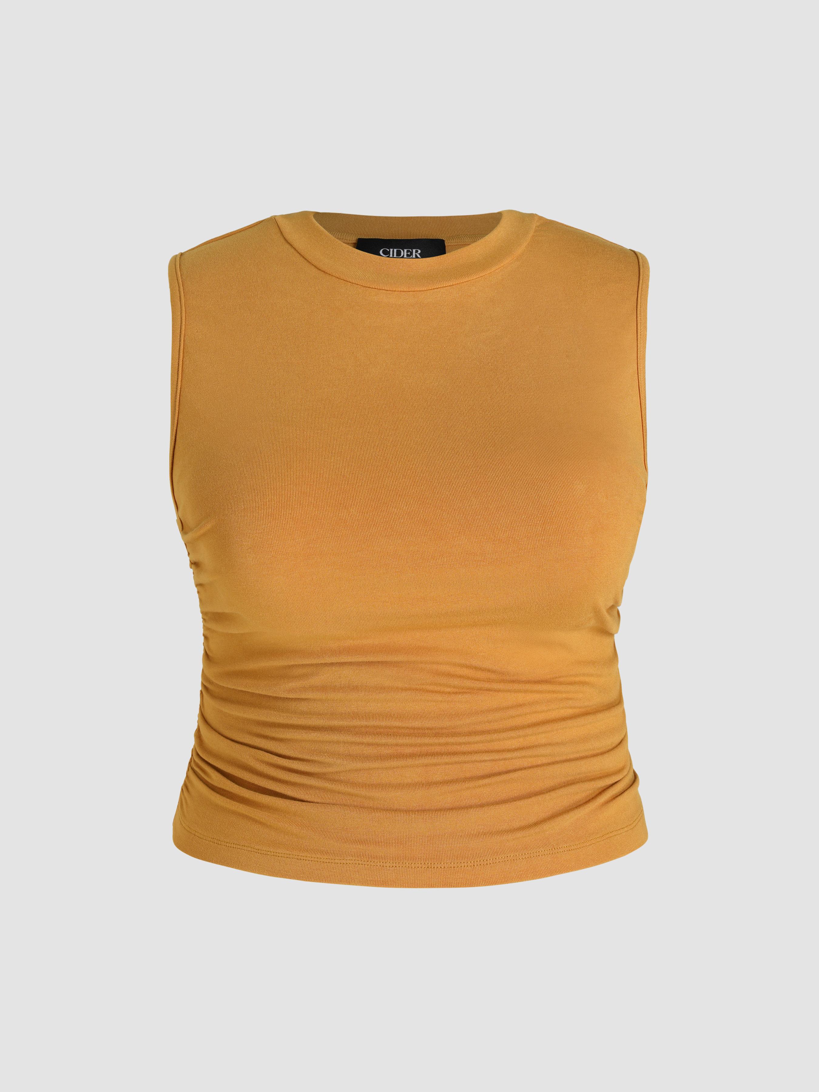 Sleeveless Ruched Crop Top Curve & Plus by CIDER