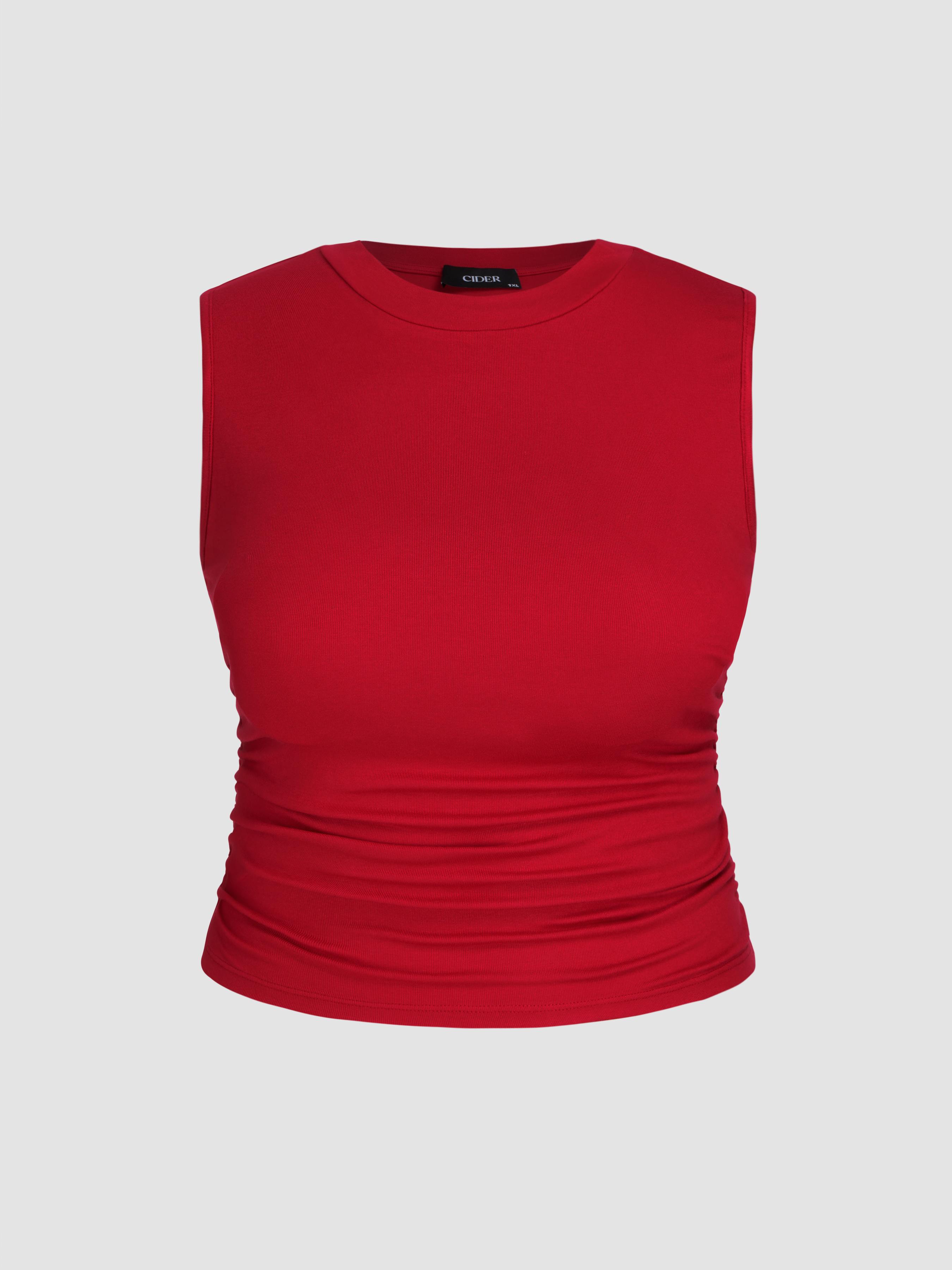 Sleeveless Ruched Crop Top Curve & Plus by CIDER