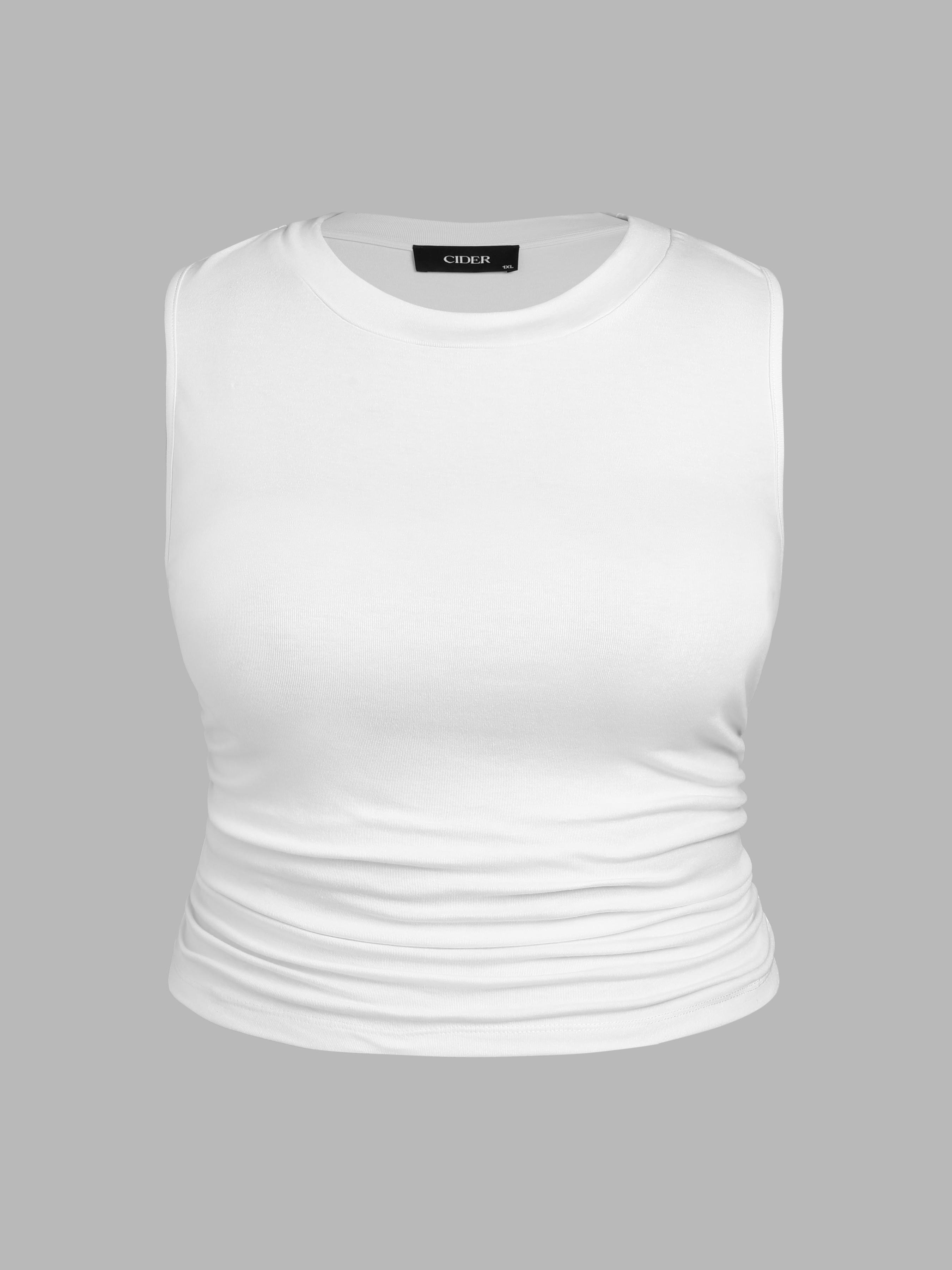 Sleeveless Ruched Crop Top Curve & Plus by CIDER