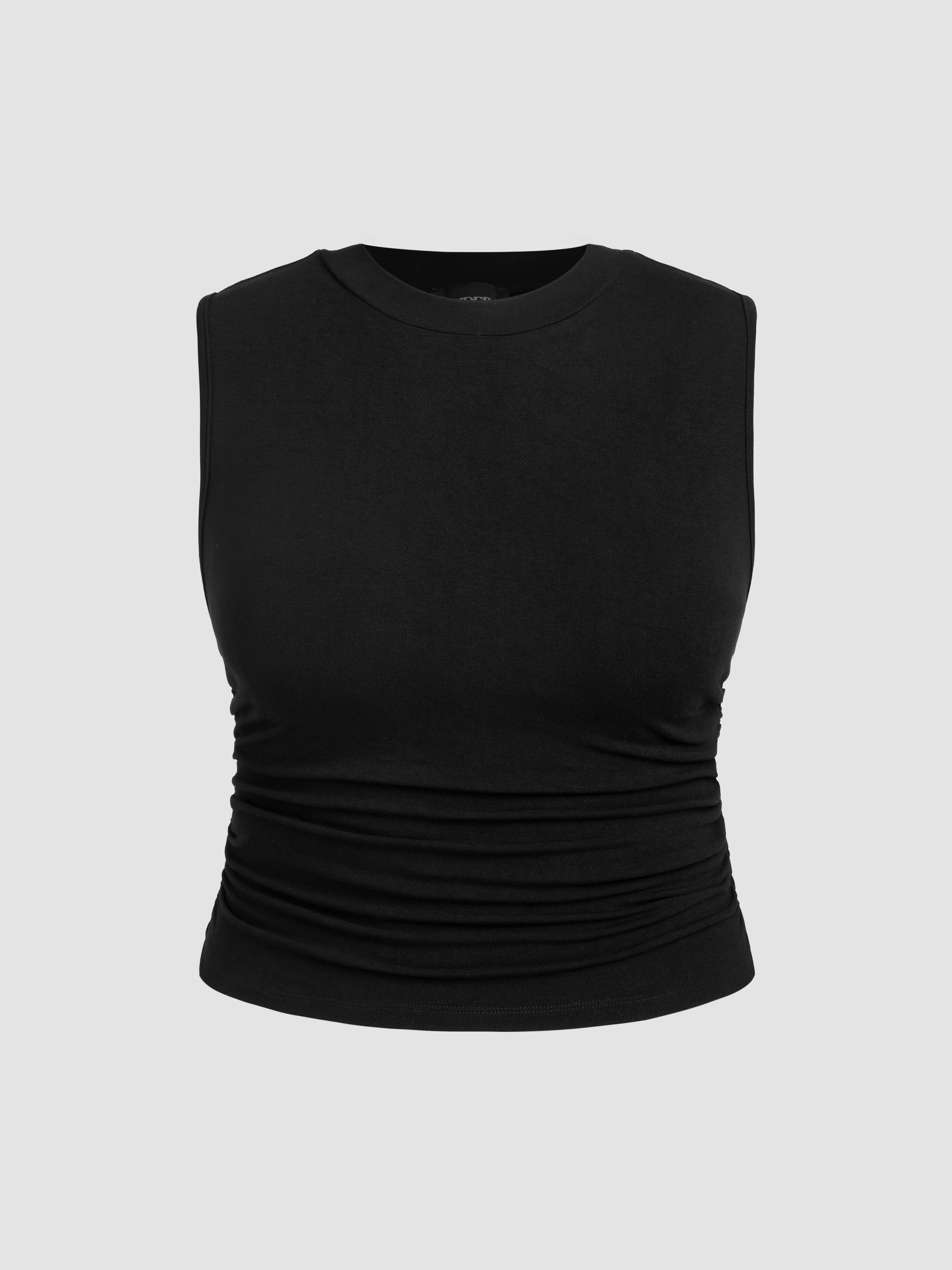 Sleeveless Ruched Crop Top Curve & Plus by CIDER