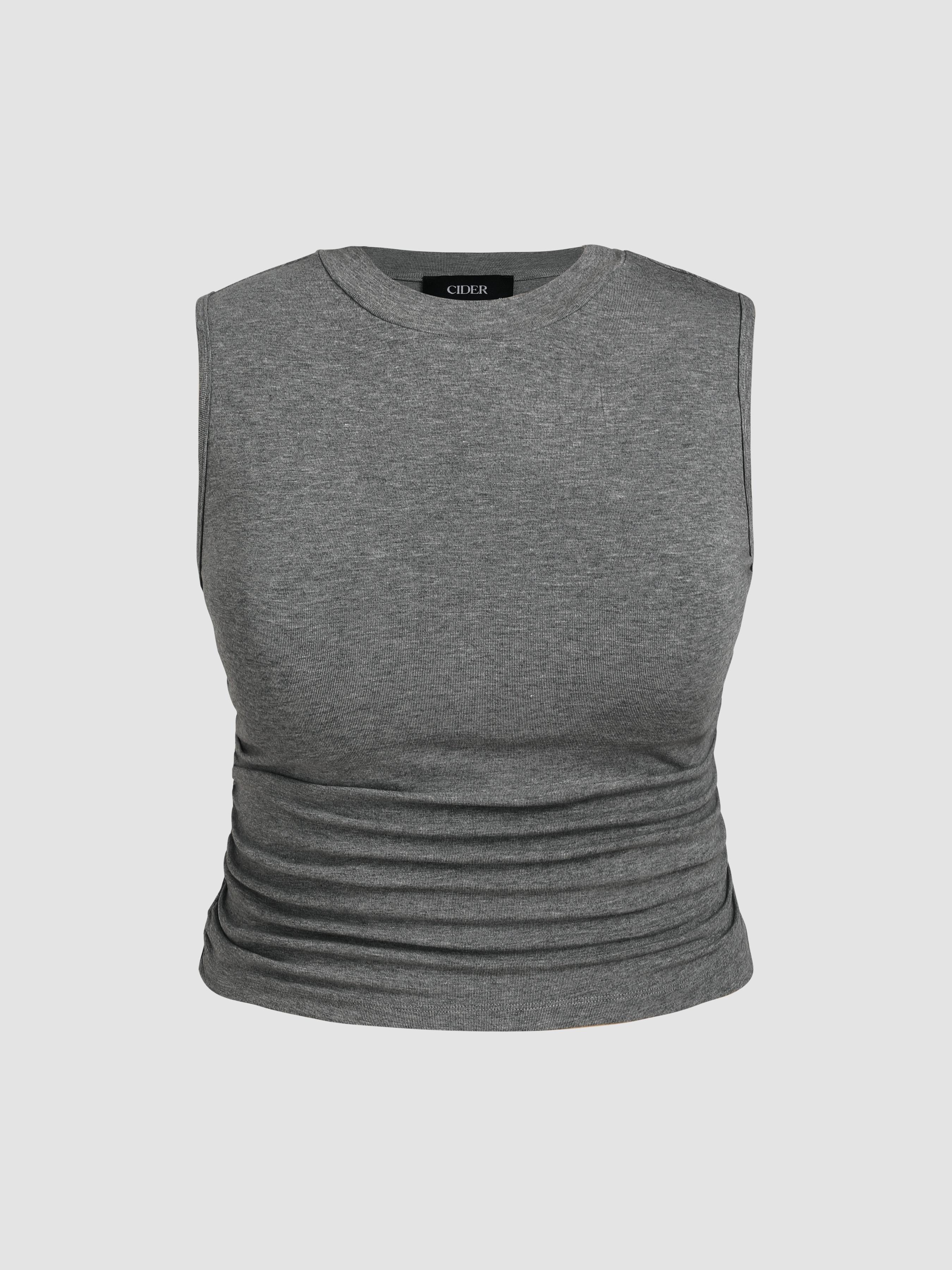 Sleeveless Ruched Crop Top Curve & Plus by CIDER